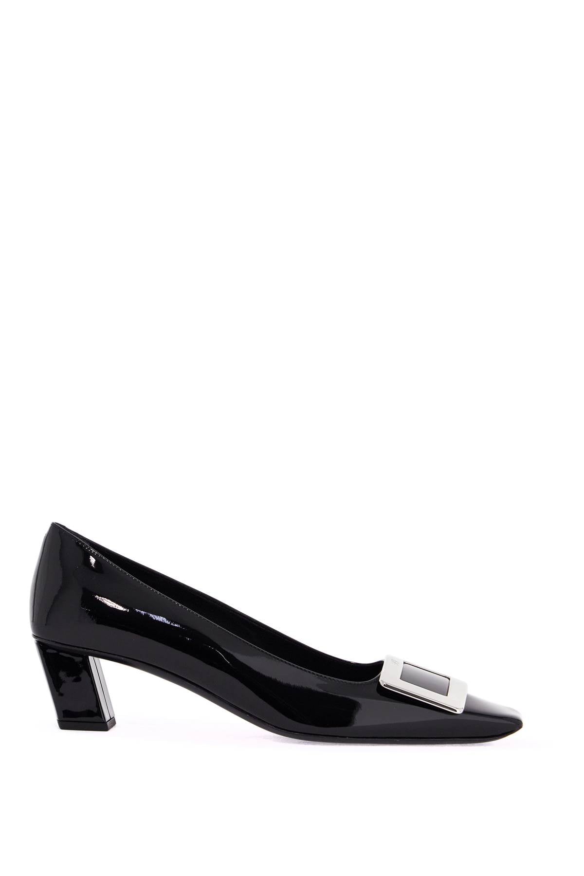 Roger Vivier black calfskin pumps with buckle and wide heel image 0