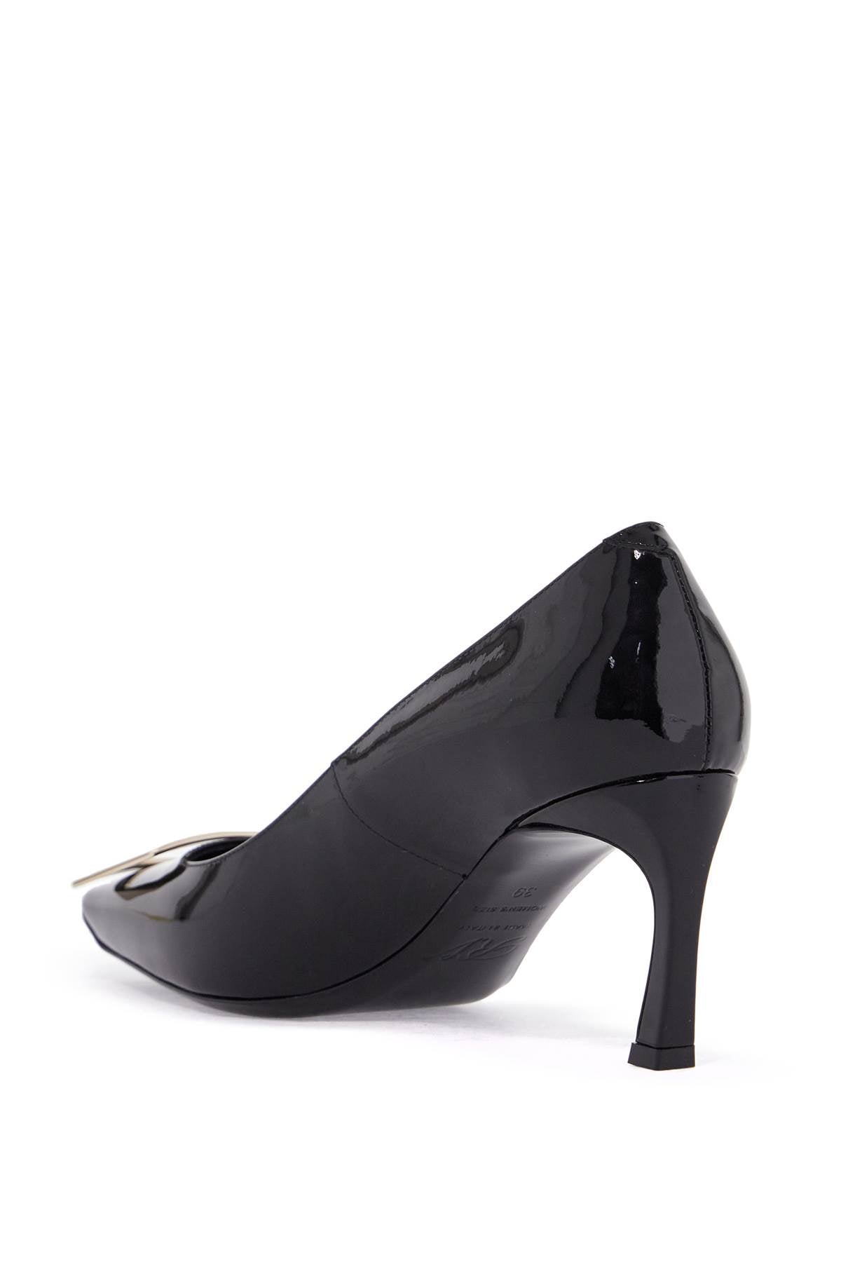 Roger Vivier belle vivier t.70 black calfskin pumps with metal buckle image 2