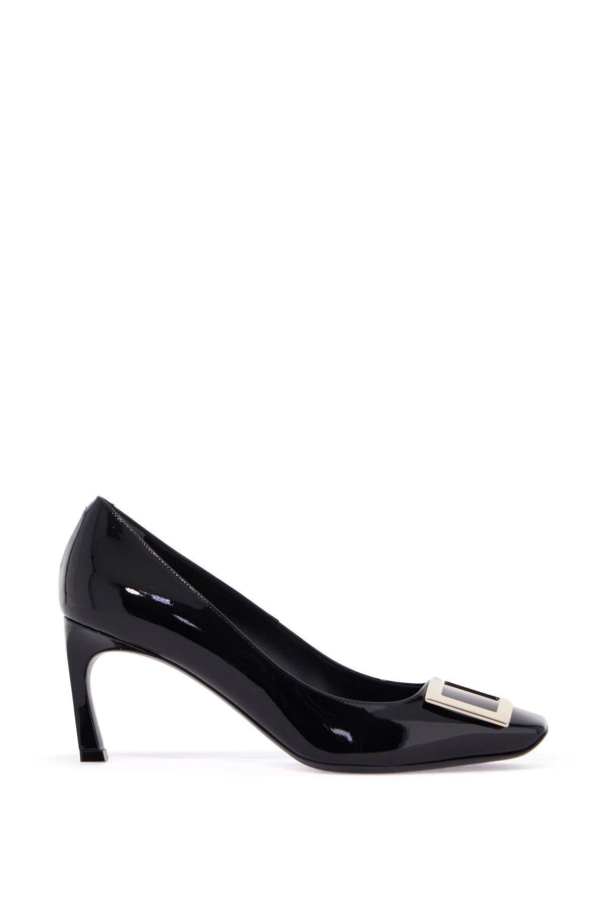 Roger Vivier belle vivier t.70 black calfskin pumps with metal buckle image 0