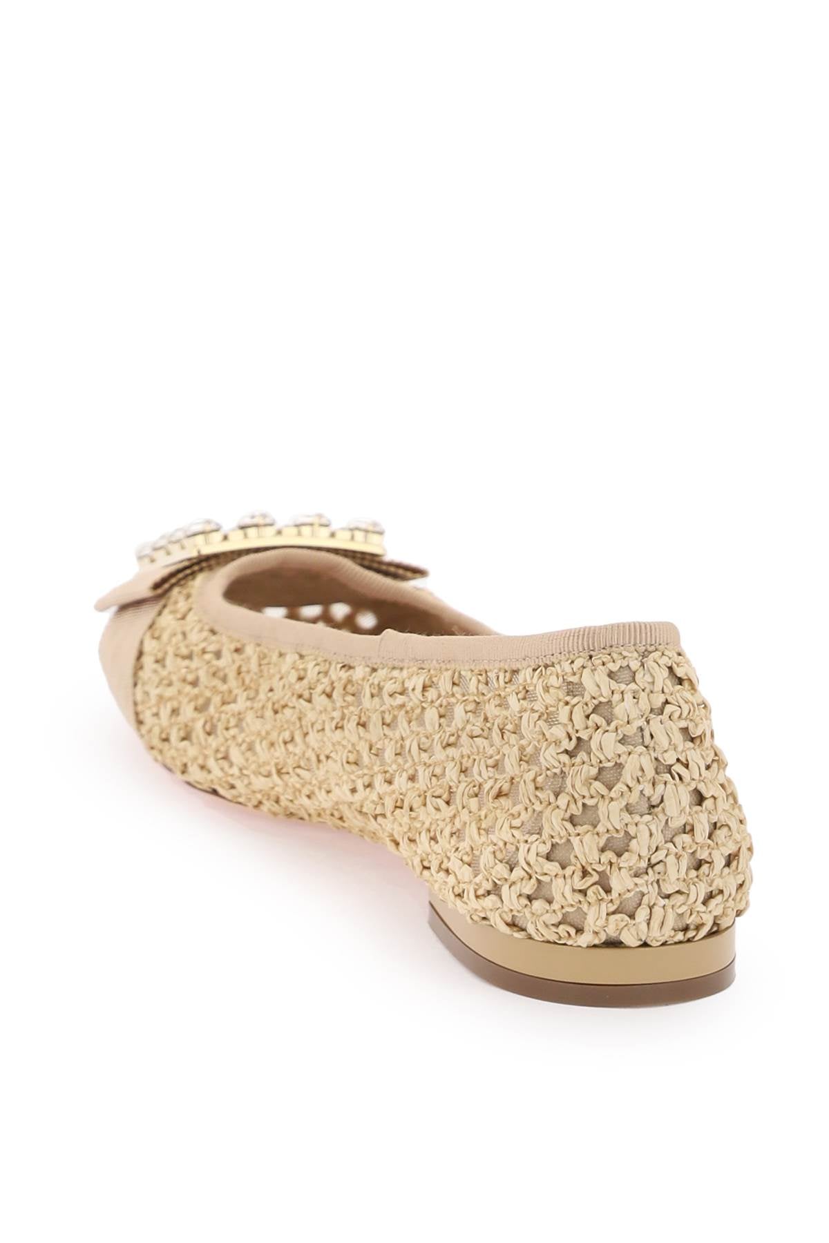 Roger Vivier Tres Vivier Raffia Ballerina Flats with Strass Buckle image 2