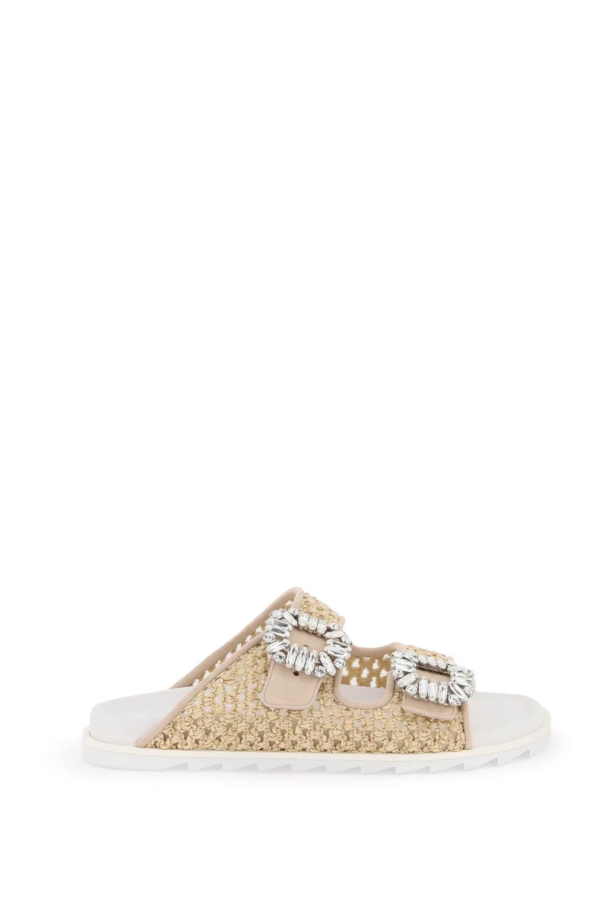 Roger Vivier "rafia slidy viv' slides with str image 0