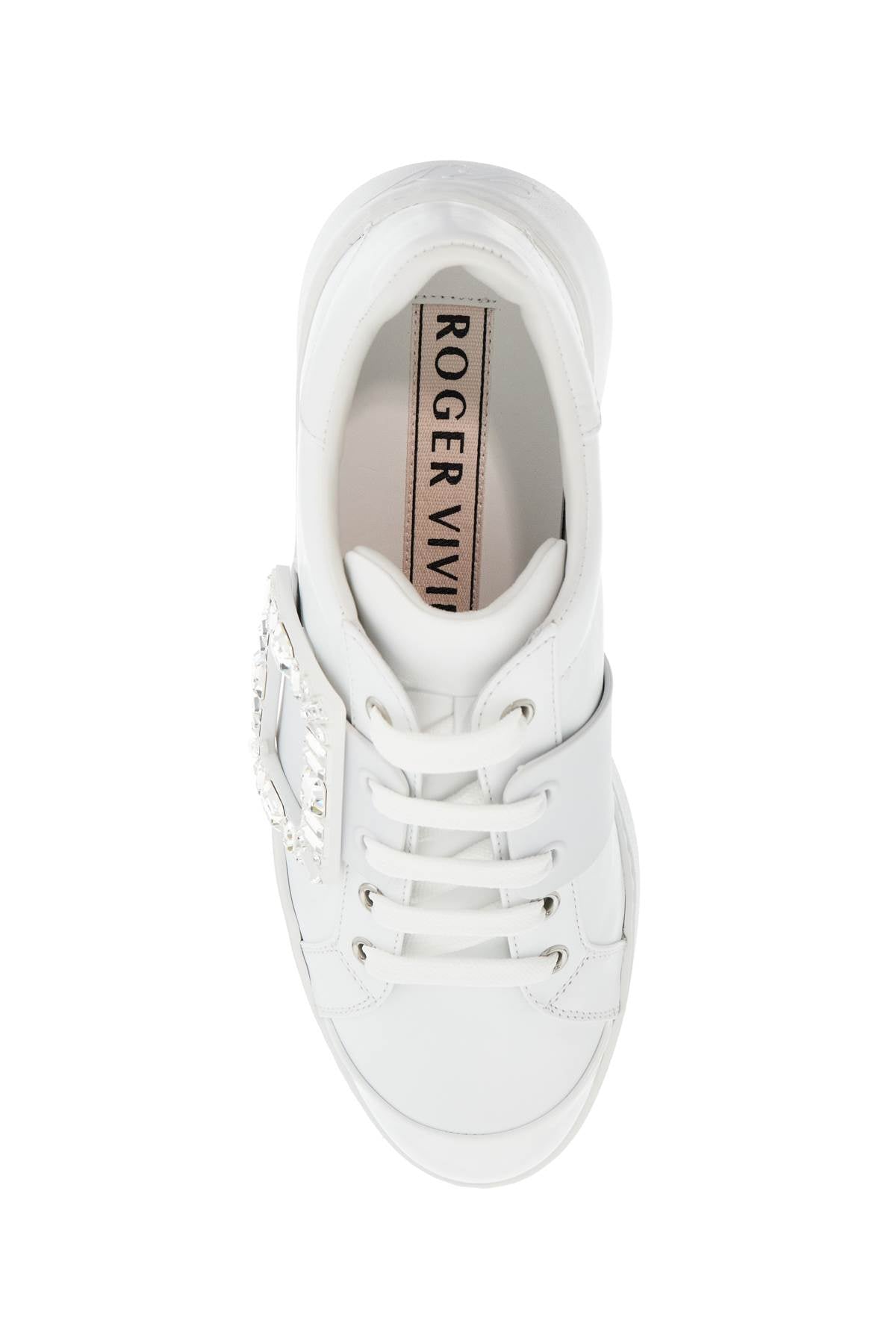 Roger Vivier white leather sneakers viv skate with rhinestones image 1