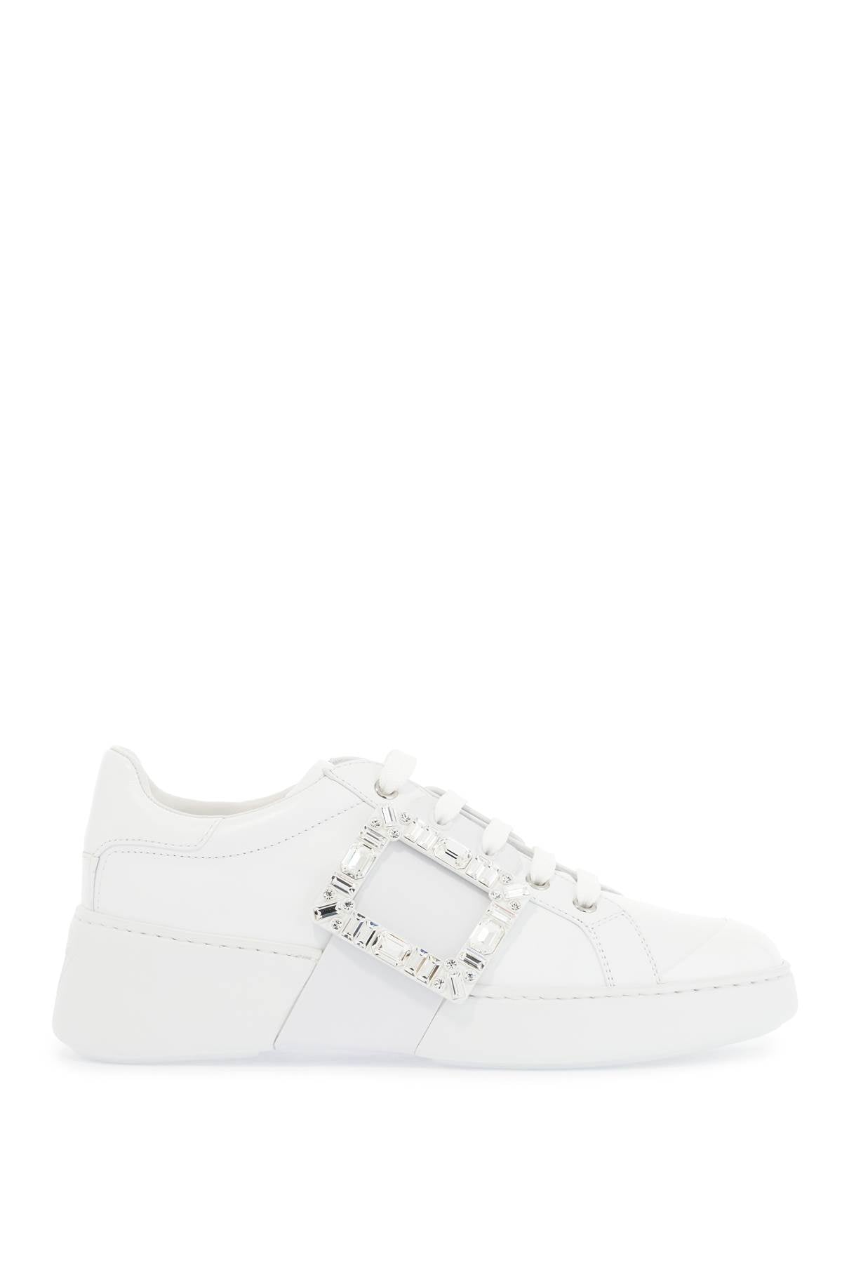 Roger Vivier white leather sneakers viv skate with rhinestones image 0