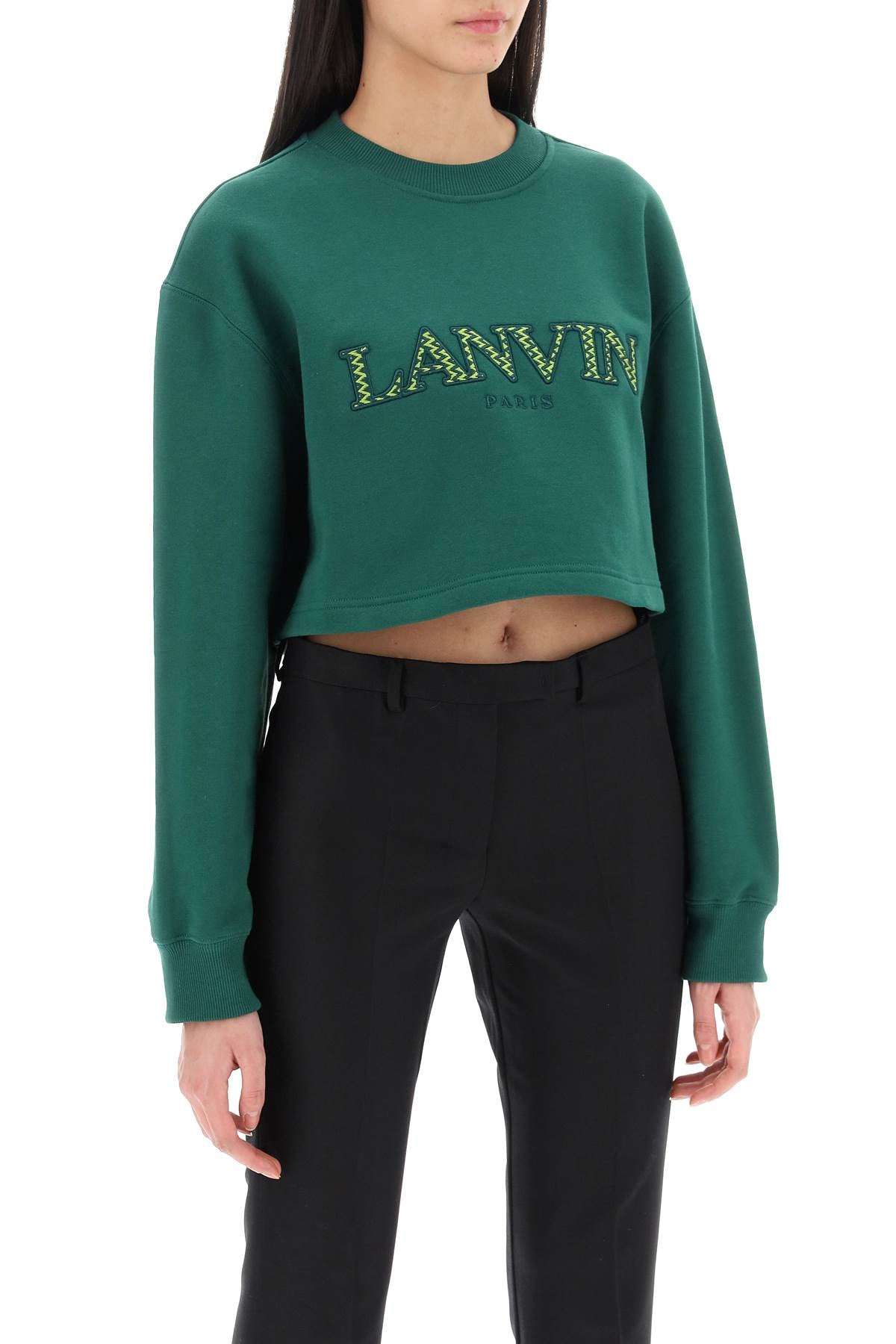 Lanvin Cropped Embroidered Logo Sweatshirt image 1