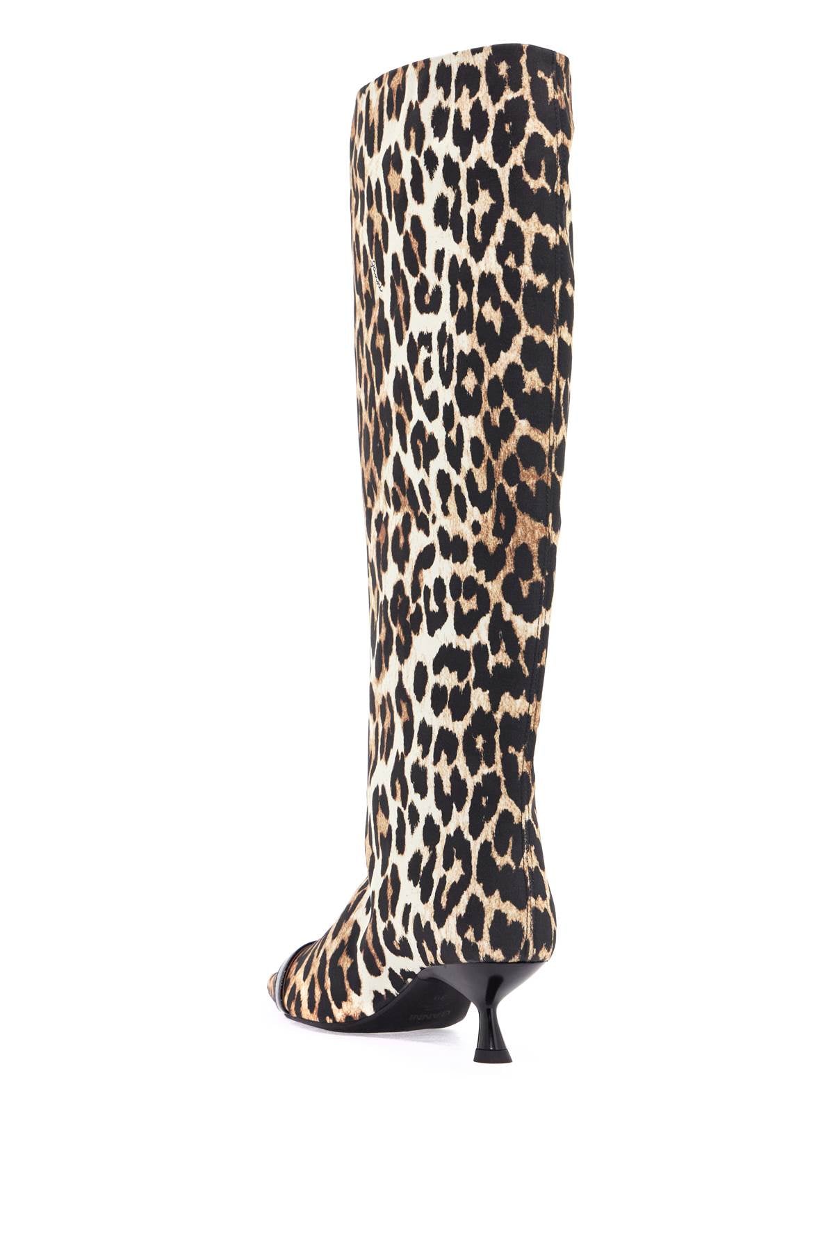 Ganni Animal Print Pointed Toe Ankle Boots image 2