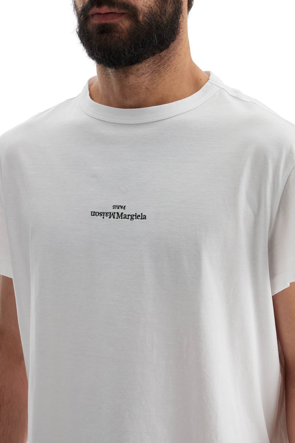 Maison Margiela Reverse Logo Embroidered Cotton T-Shirt image 3