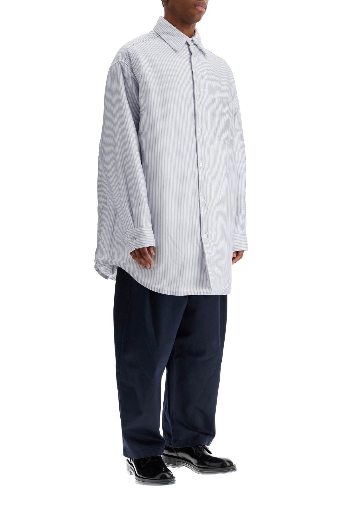 Maison Margiela striped padded overshirt with image 1