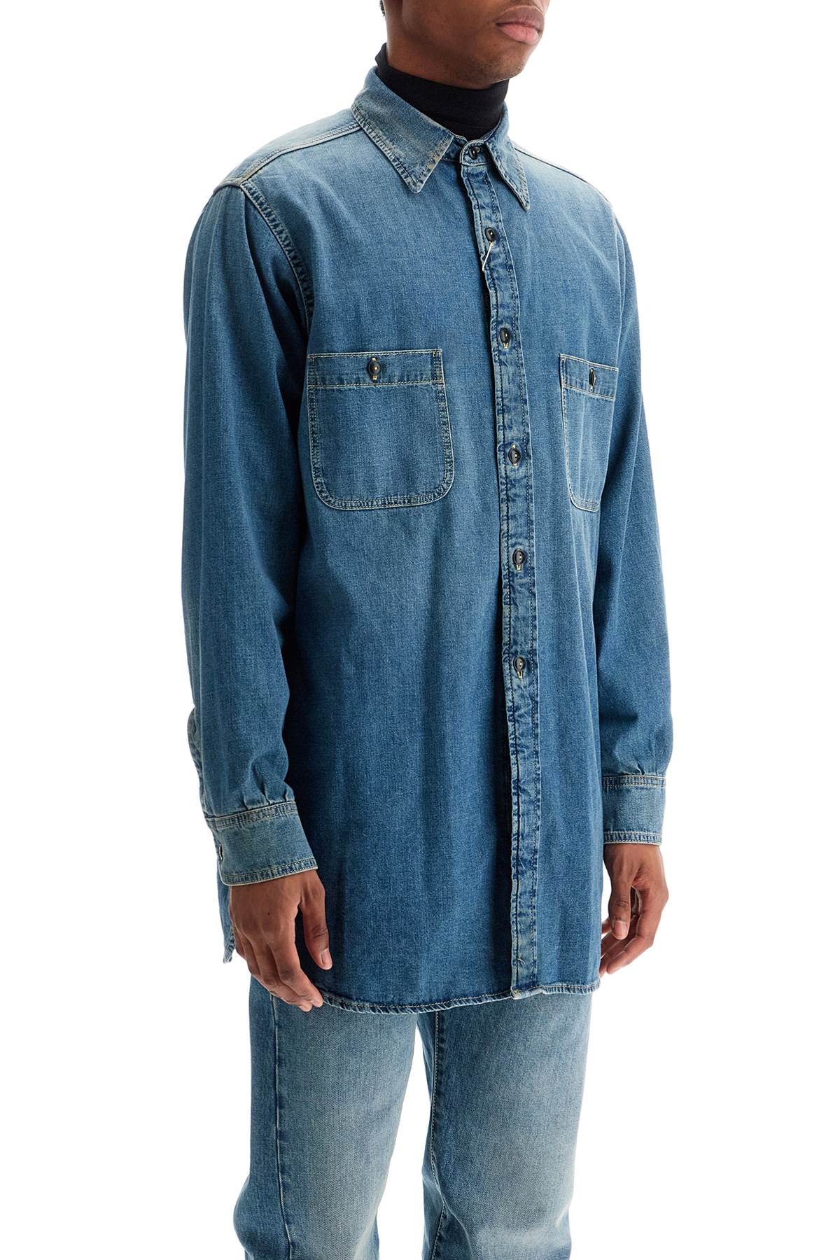 Maison Margiela Lightweight Distressed Denim Shirt image 1