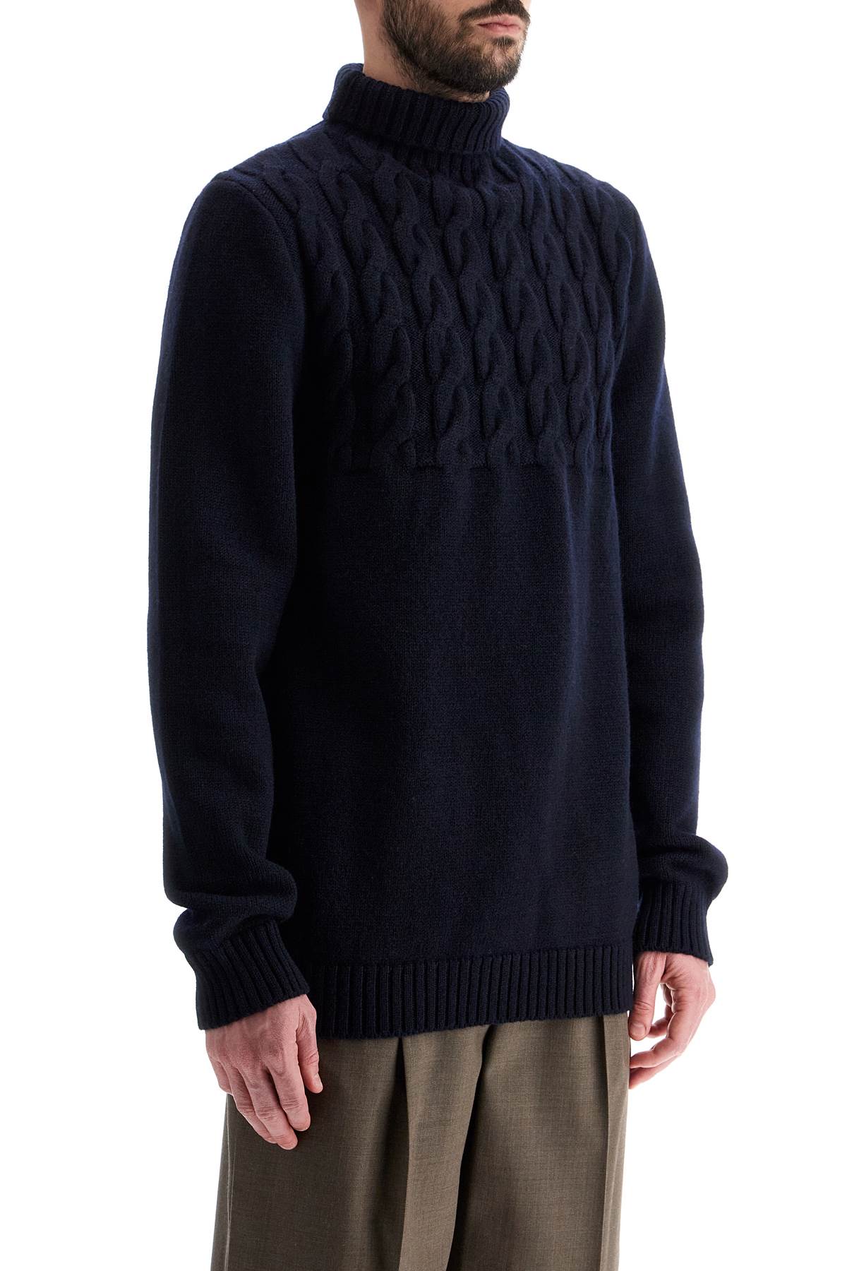 Maison Margiela Ribbed Wool Sweater with Braided Details image 1