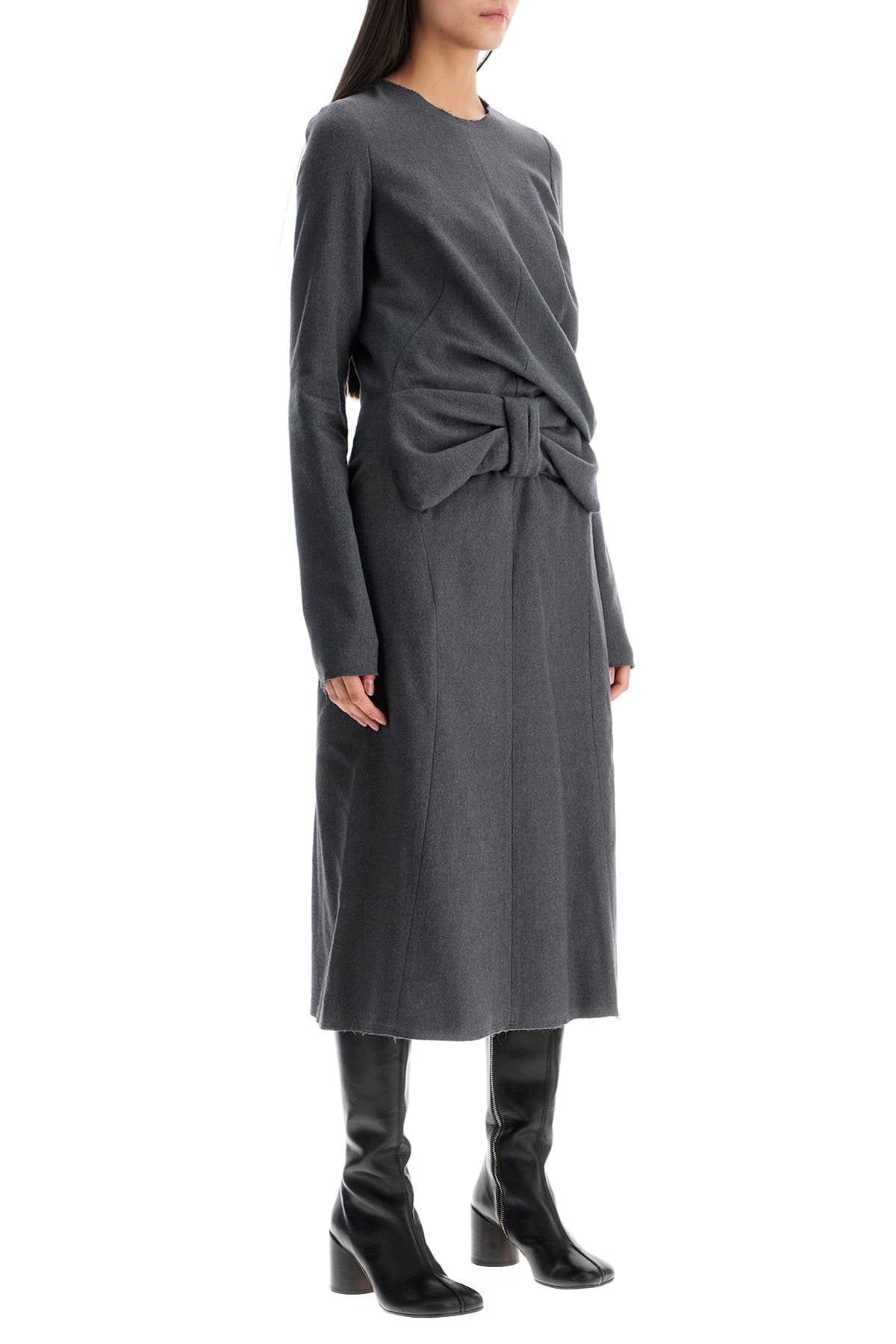 Maison Margiela midi dress with oversized bow detail image 1