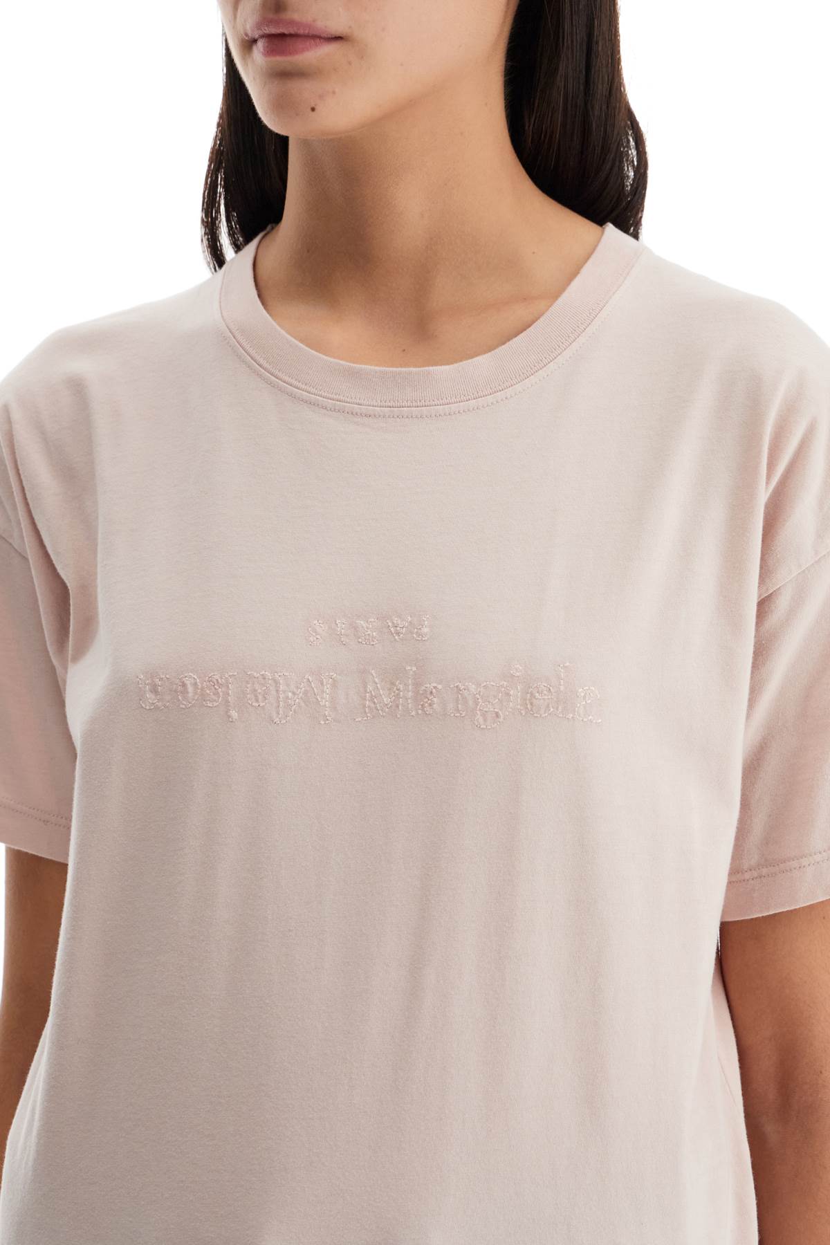 Maison Margiela Reverse Logo Embroidered Cotton T-Shirt image 3