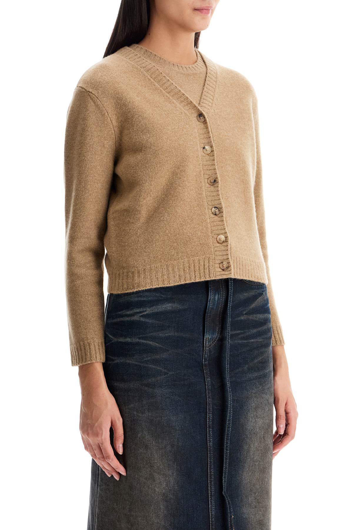 Maison Margiela Cropped Lambswool Cardigan with Four Stitches Detail image 1