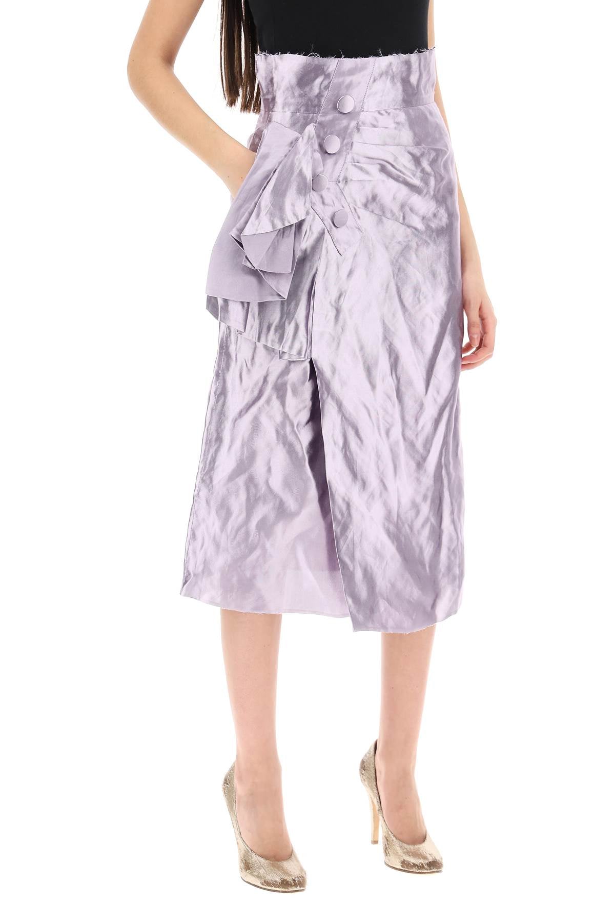 Maison Margiela "metallic satin midi wrap skirt with image 3