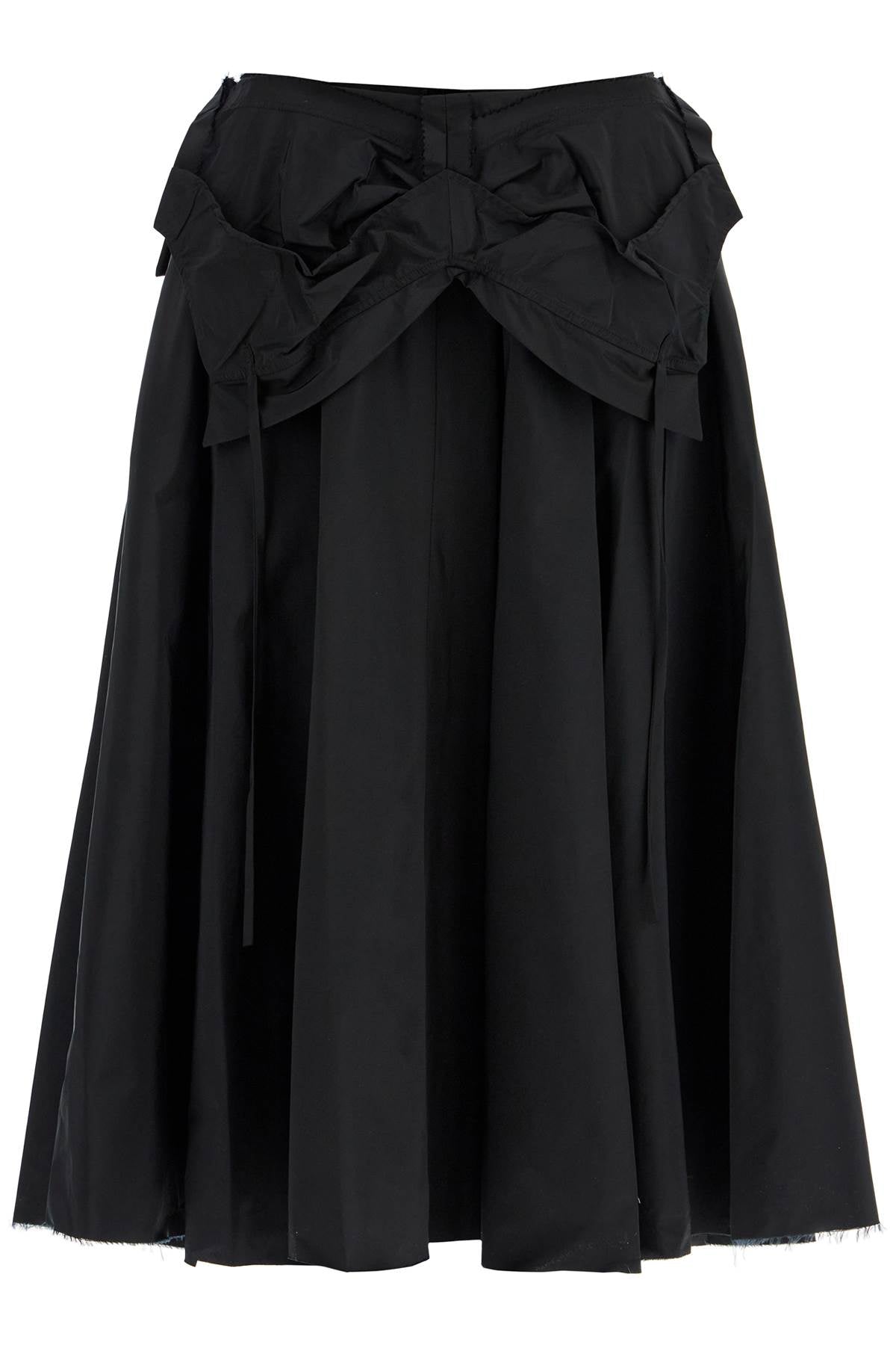 Maison Margiela black pleated midi skirt in polyamide image 0