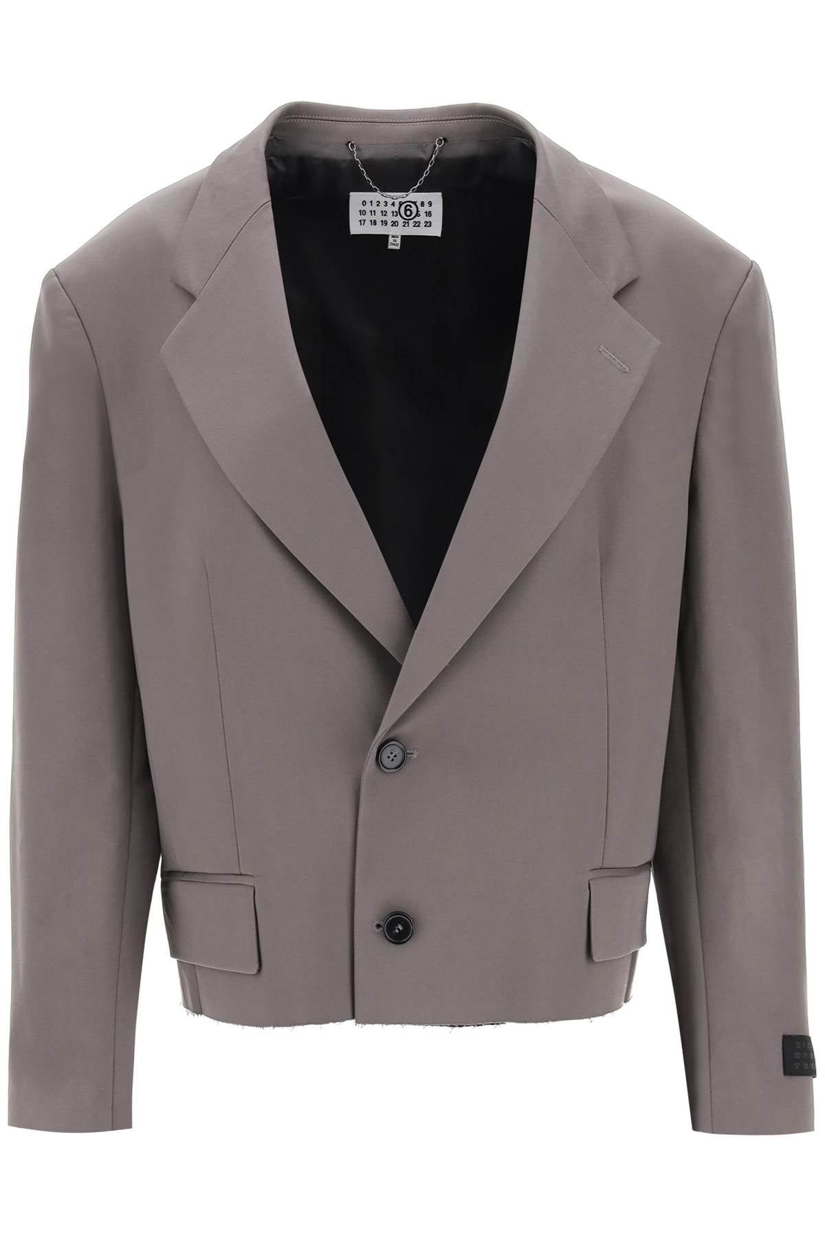 MM6 Maison Margiela Cropped Stretch Cotton Twill Blazer image 0