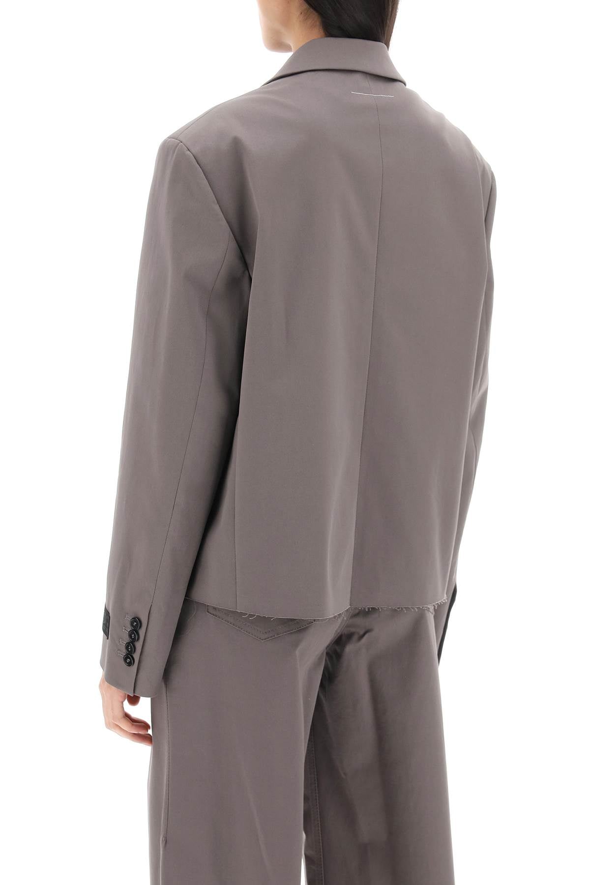 MM6 Maison Margiela Cropped Stretch Cotton Twill Blazer image 2