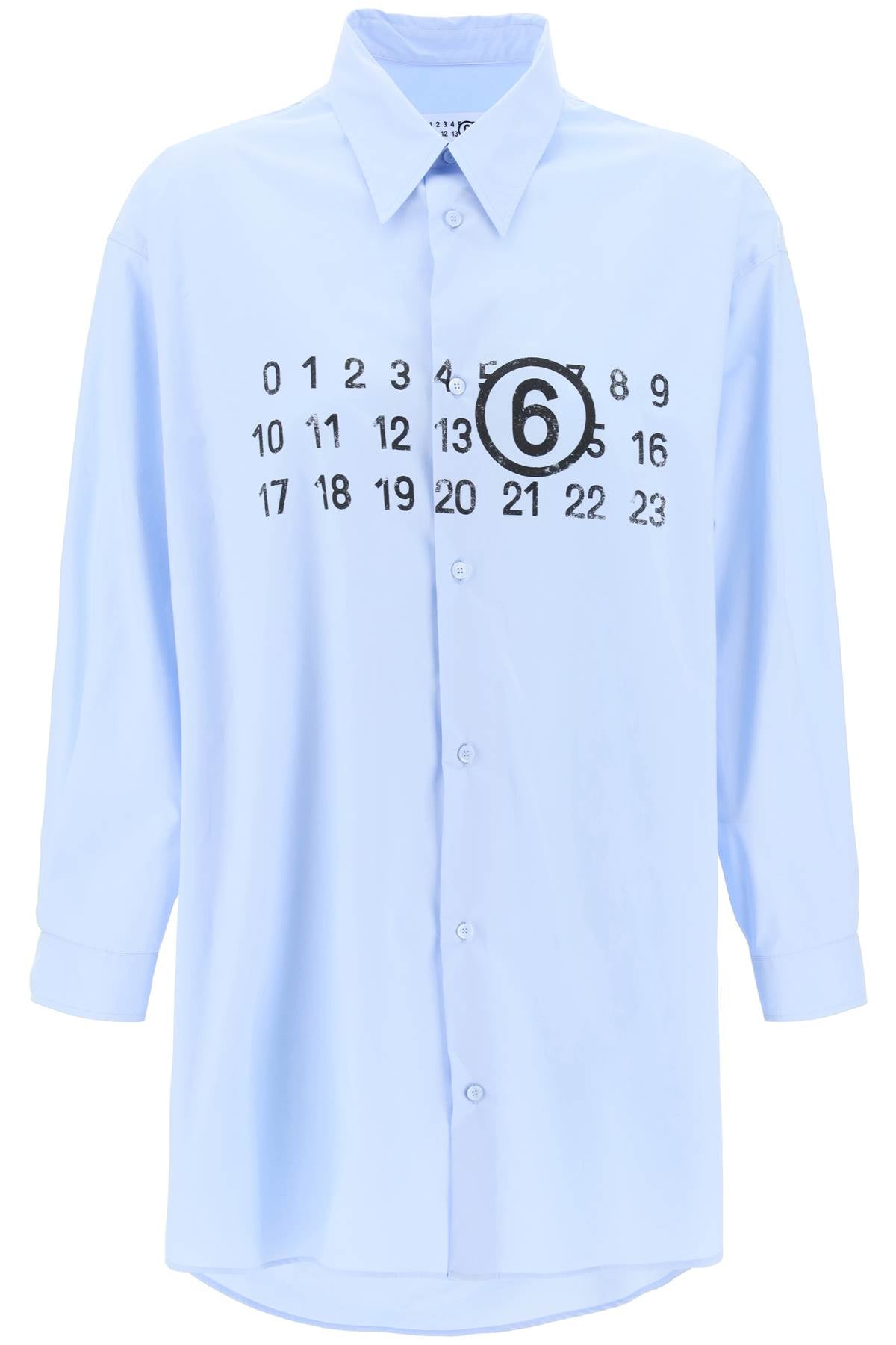 MM6 Maison Margiela Cotton Poplin Shirt Dress with Numeric Logo image 0