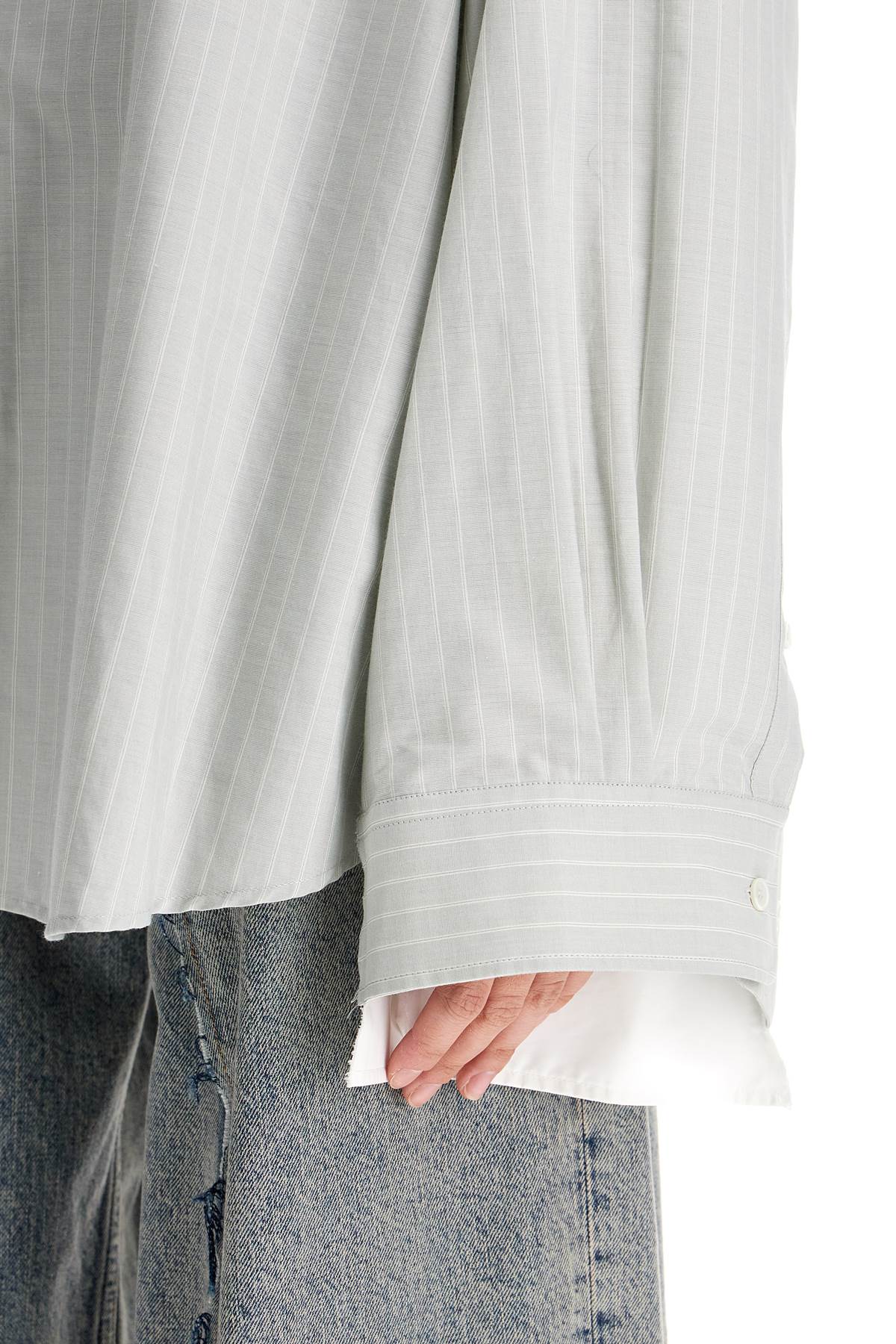 MM6 Maison Margiela Oversized Layered-Effect Cotton Poplin Shirt image 3