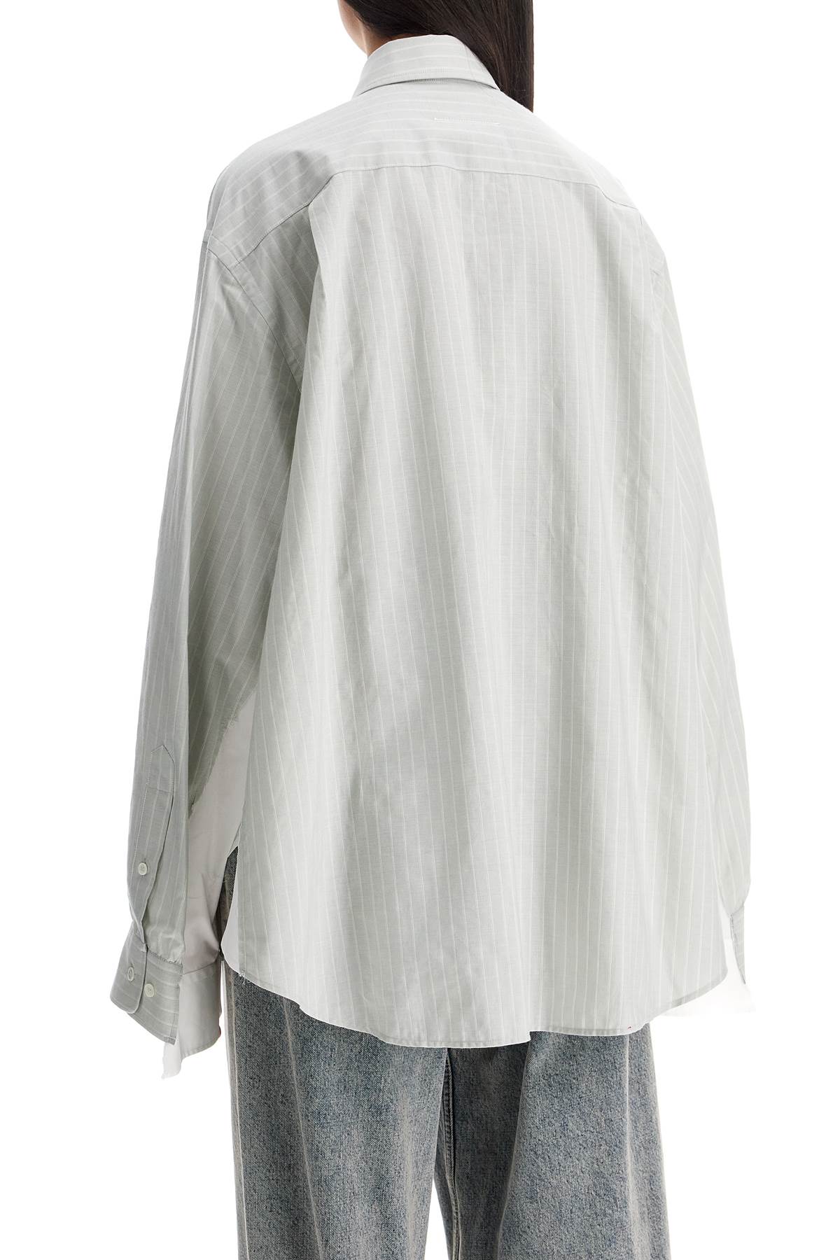 MM6 Maison Margiela Oversized Layered-Effect Cotton Poplin Shirt image 2