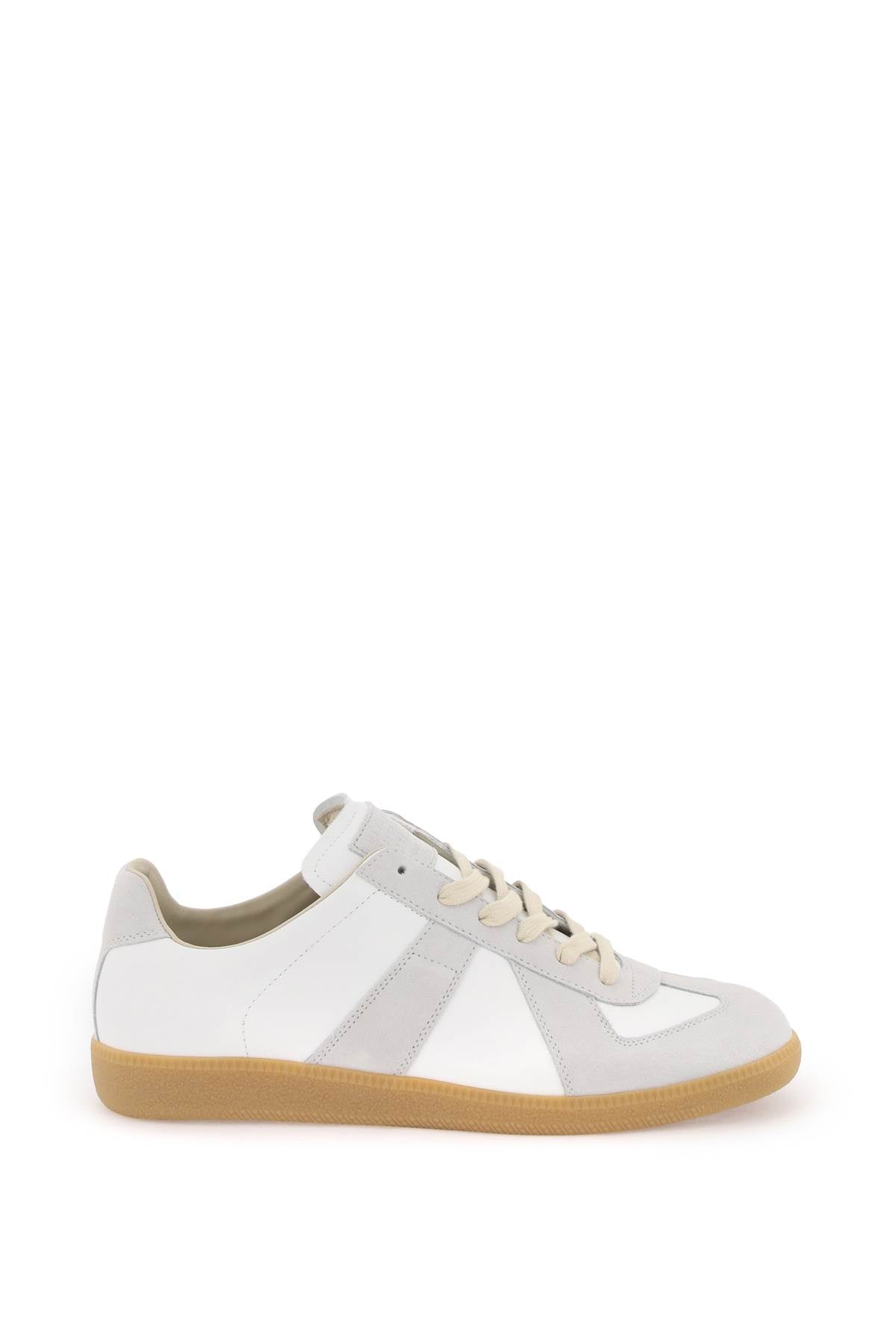 Maison Margiela Replica Leather Sneakers with Suede Inserts image 0