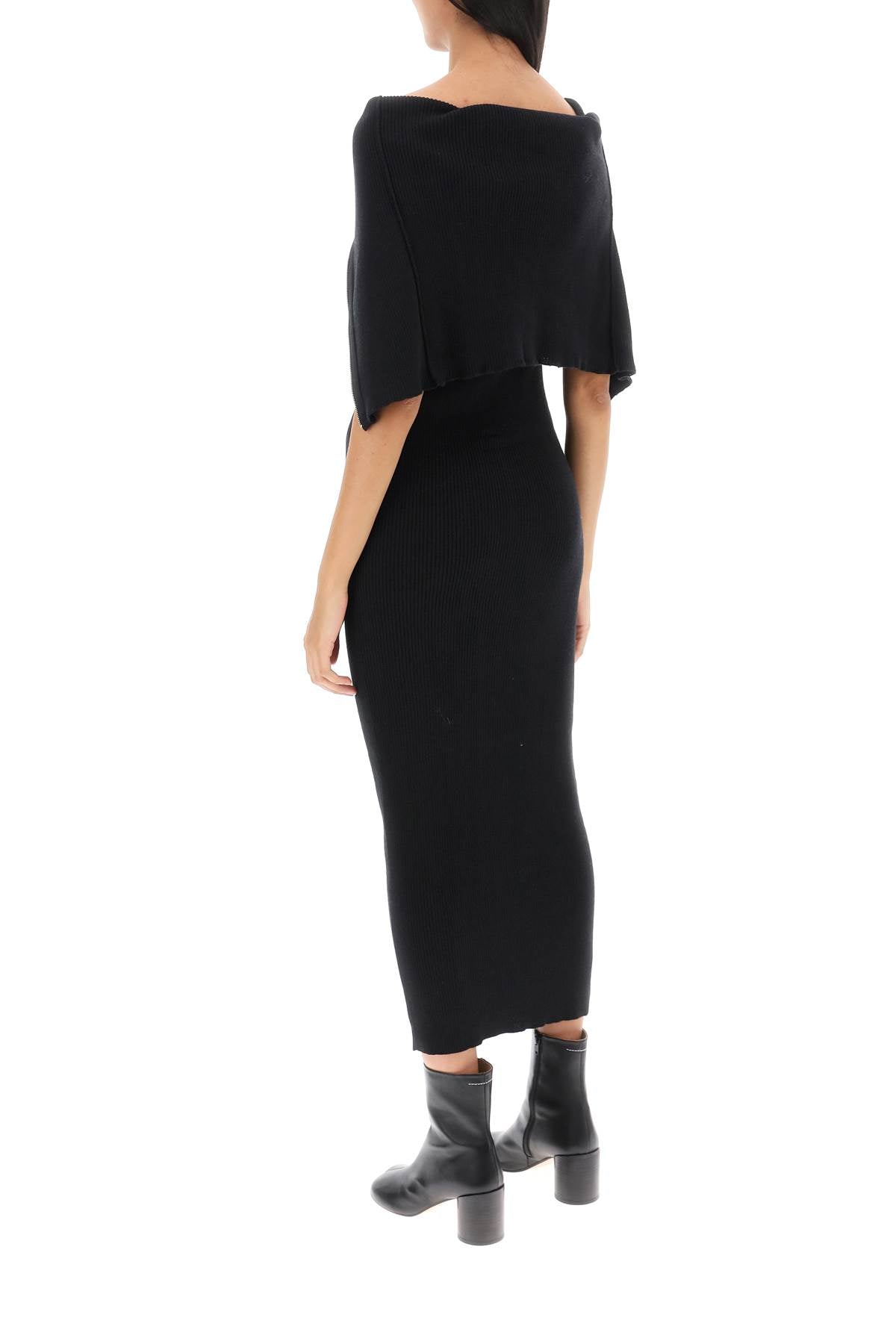 MM6 Maison Margiela zippered rib knit midi dress image 2