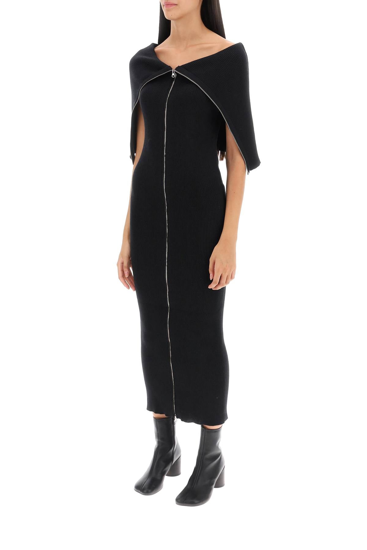 MM6 Maison Margiela zippered rib knit midi dress image 3