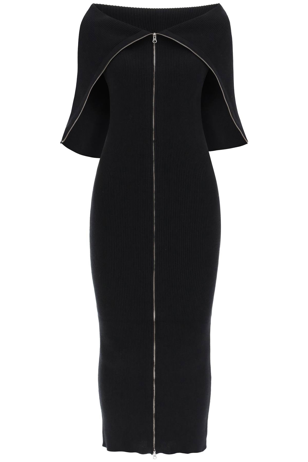 MM6 Maison Margiela zippered rib knit midi dress image 0