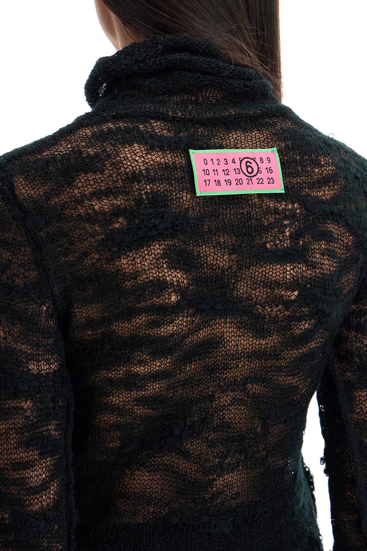 MM6 Maison Margiela Distressed High-Neck Mohair Pullover Sweater image 3