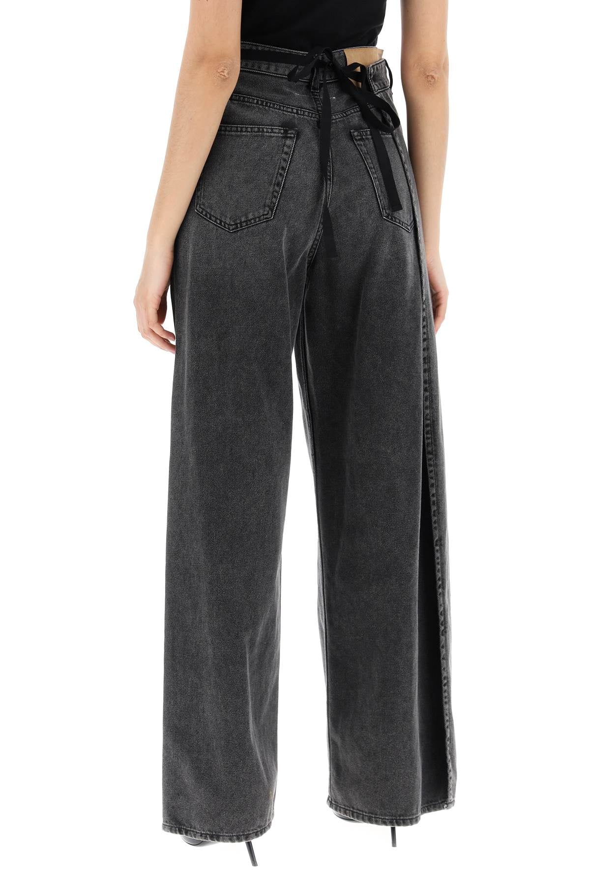 MM6 Maison Margiela Hybrid Panel Wide Leg Jeans image 2