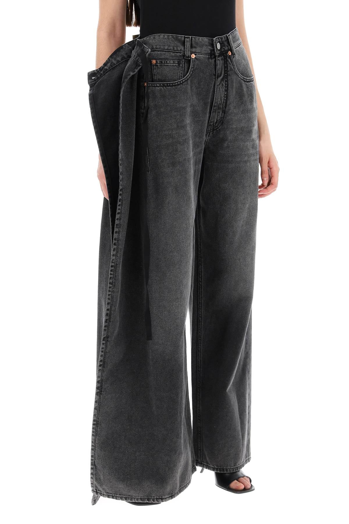 MM6 Maison Margiela Hybrid Panel Wide Leg Jeans image 3