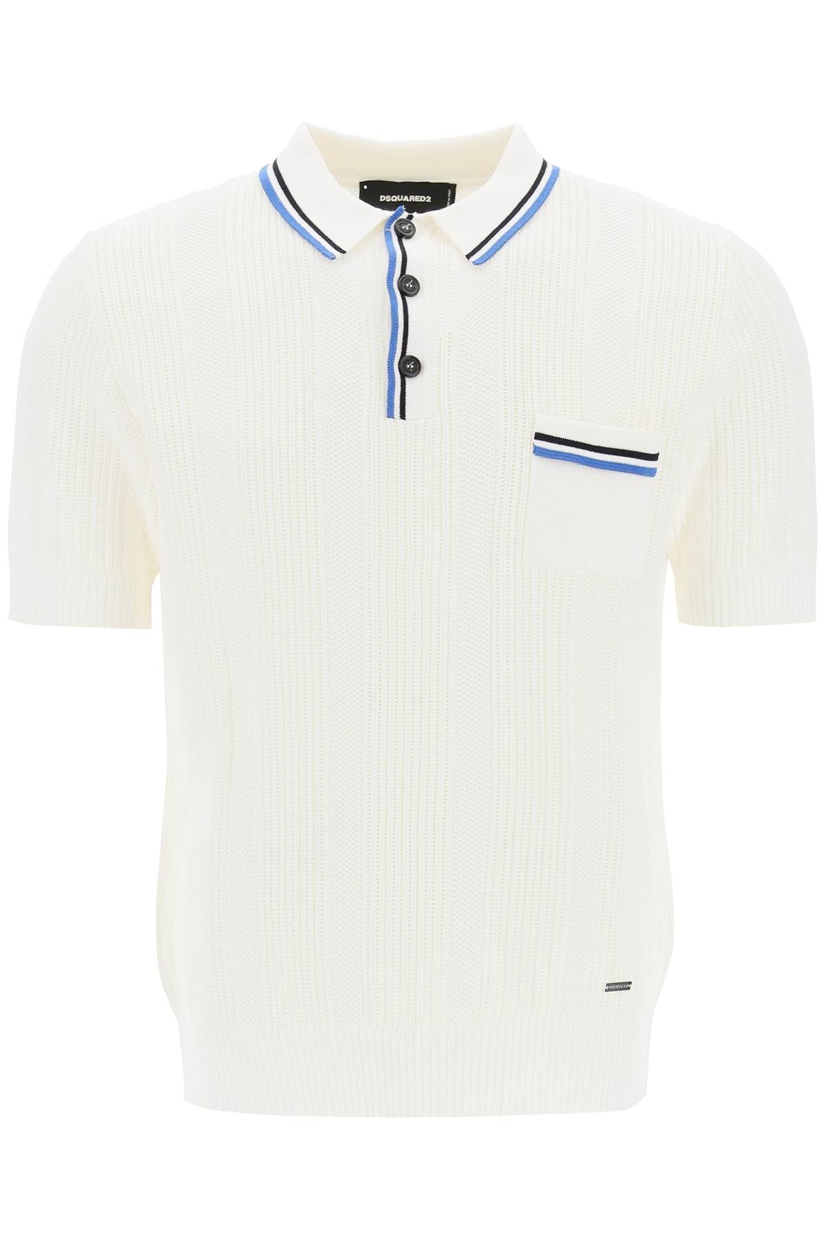 Dsquared2 perforated knit polo shirt image 0