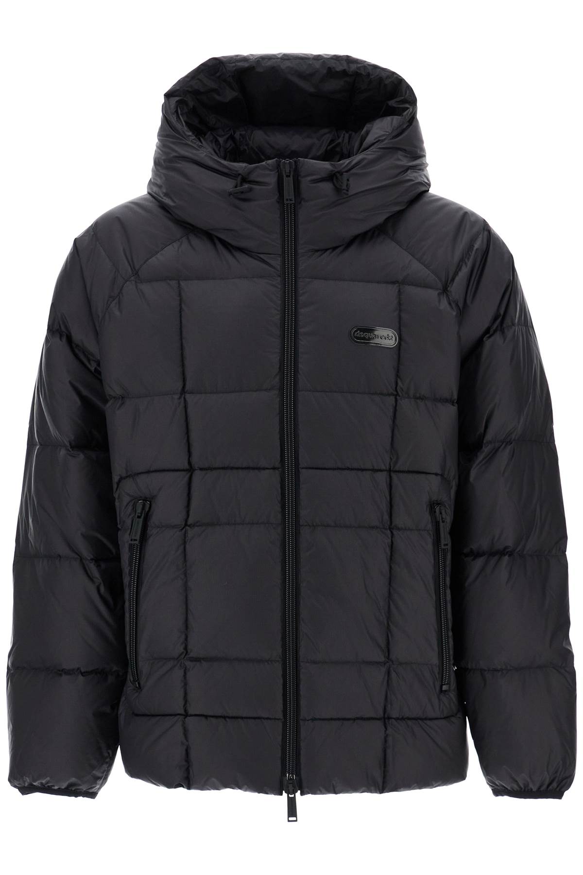 Dsquared2 black 3d padded nylon jacket with hood image 0