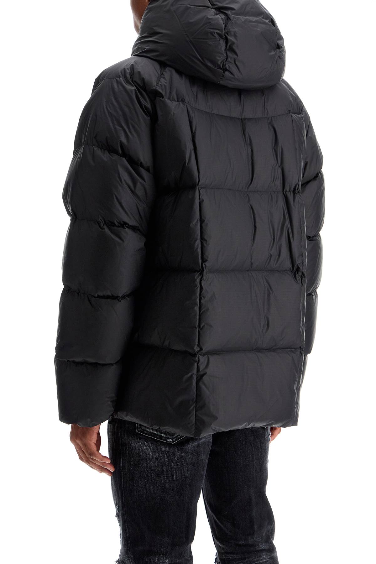 Dsquared2 black 3d padded nylon jacket with hood image 2