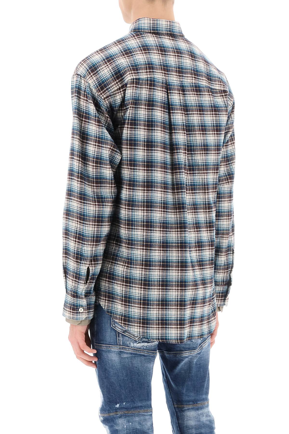 Dsquared2 check shirt with layered sleeves image 2