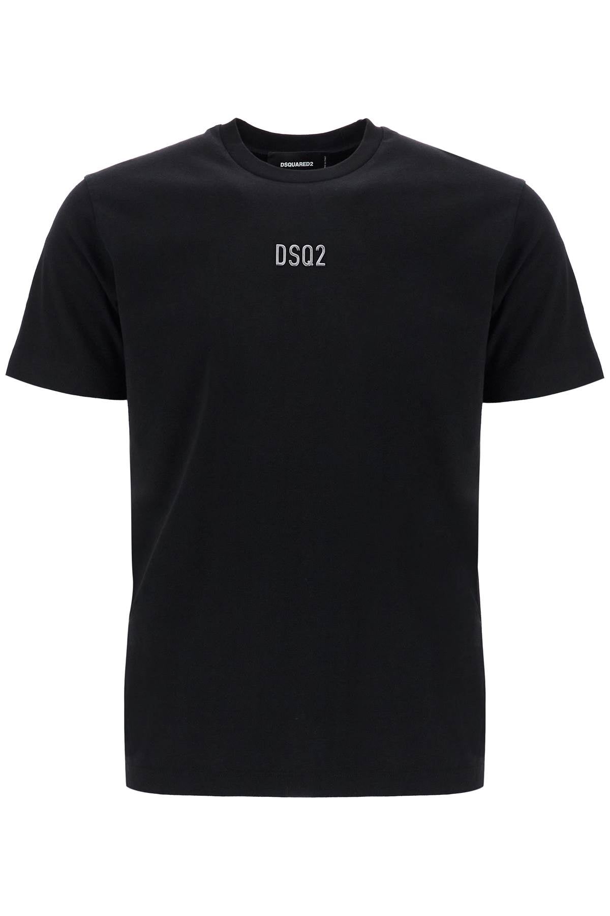 Dsquared2 black cotton t-shirt with embroidered logo image 0