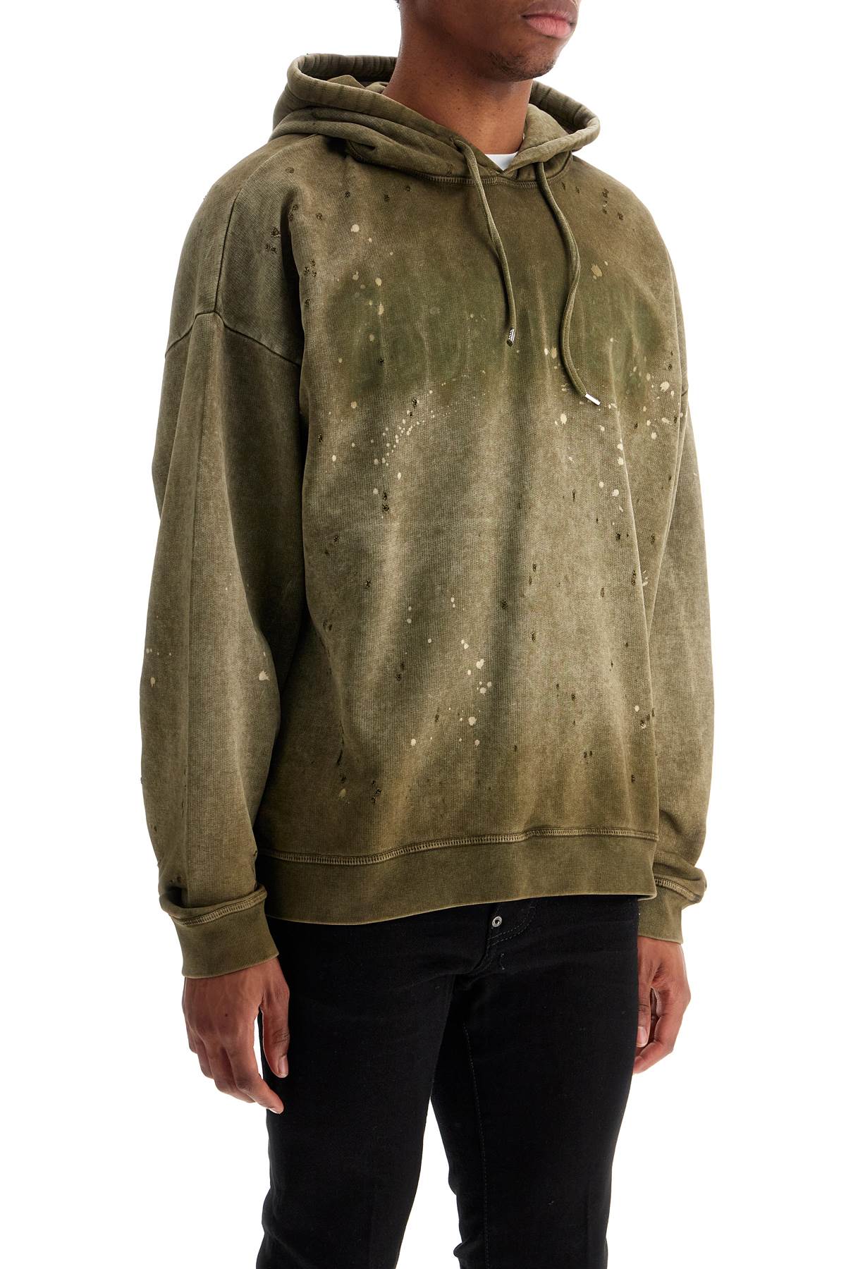 Dsquared2 olive green cotton hoodie with original print image 1