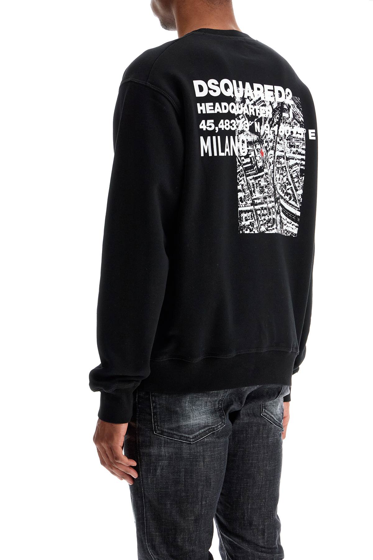 Dsquared2 black cotton crewneck sweatshirt with embroidered logo image 2