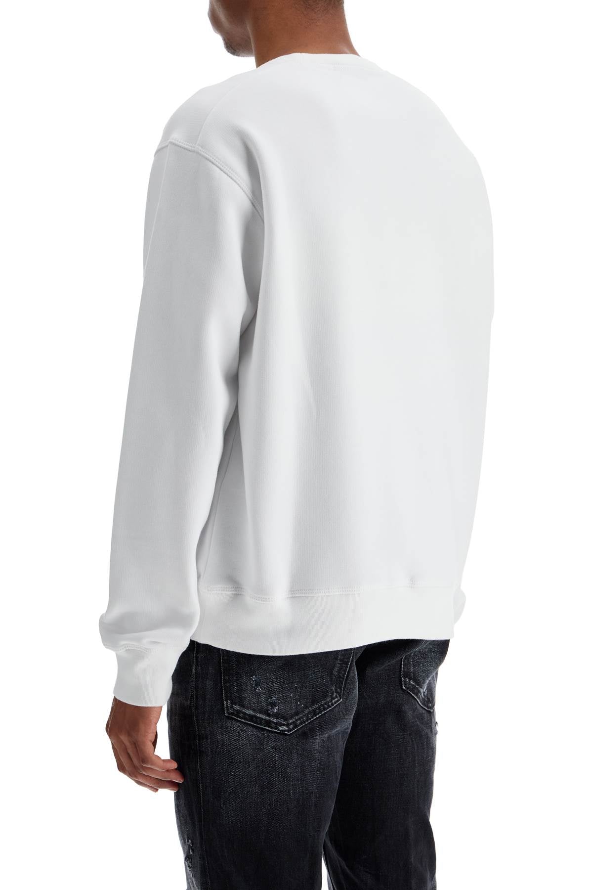 Dsquared2 white cotton sweatshirt with distinctive yellow logo image 2