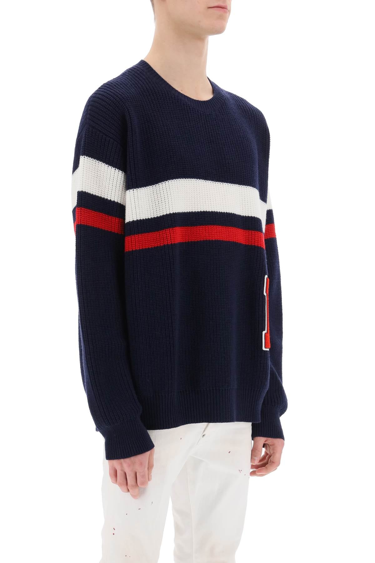 Dsquared2 Oversized Wool Sweater with Varsity Patch image 1