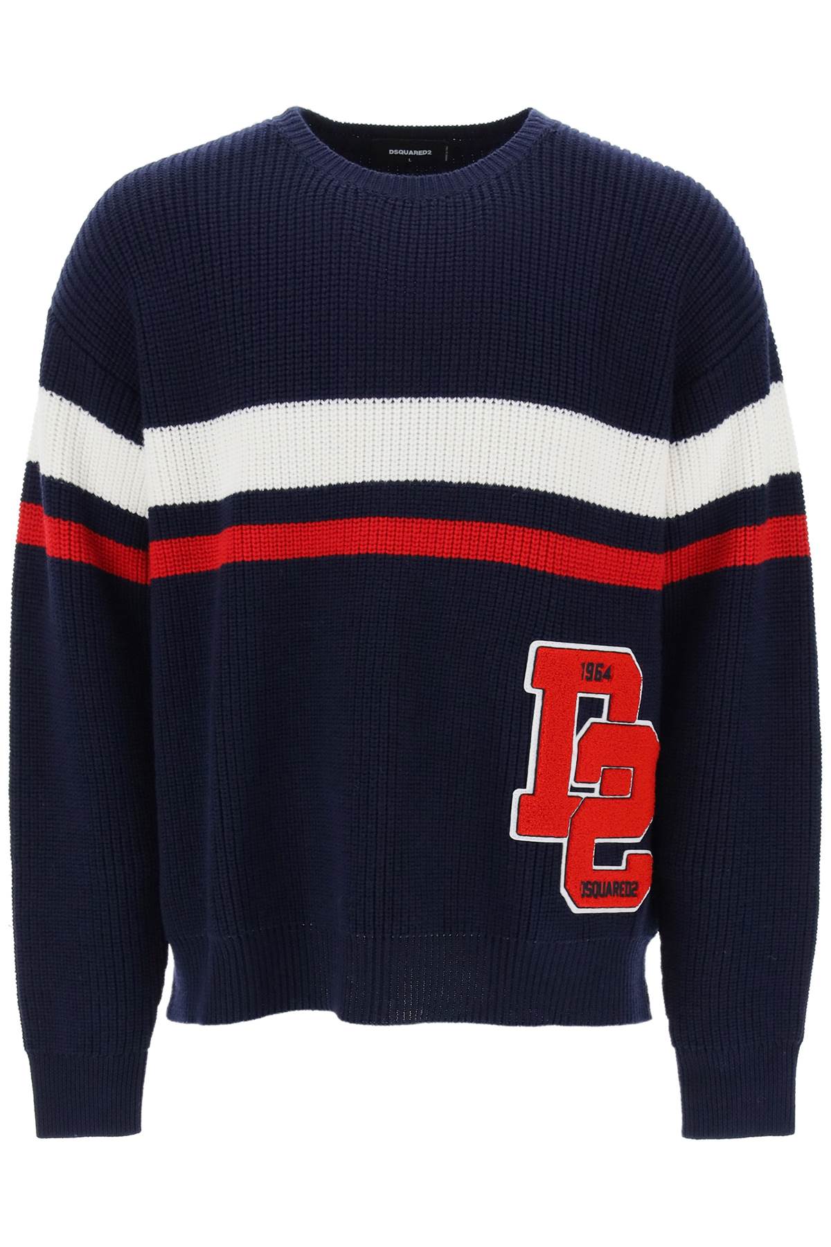 Dsquared2 Oversized Wool Sweater with Varsity Patch image 0