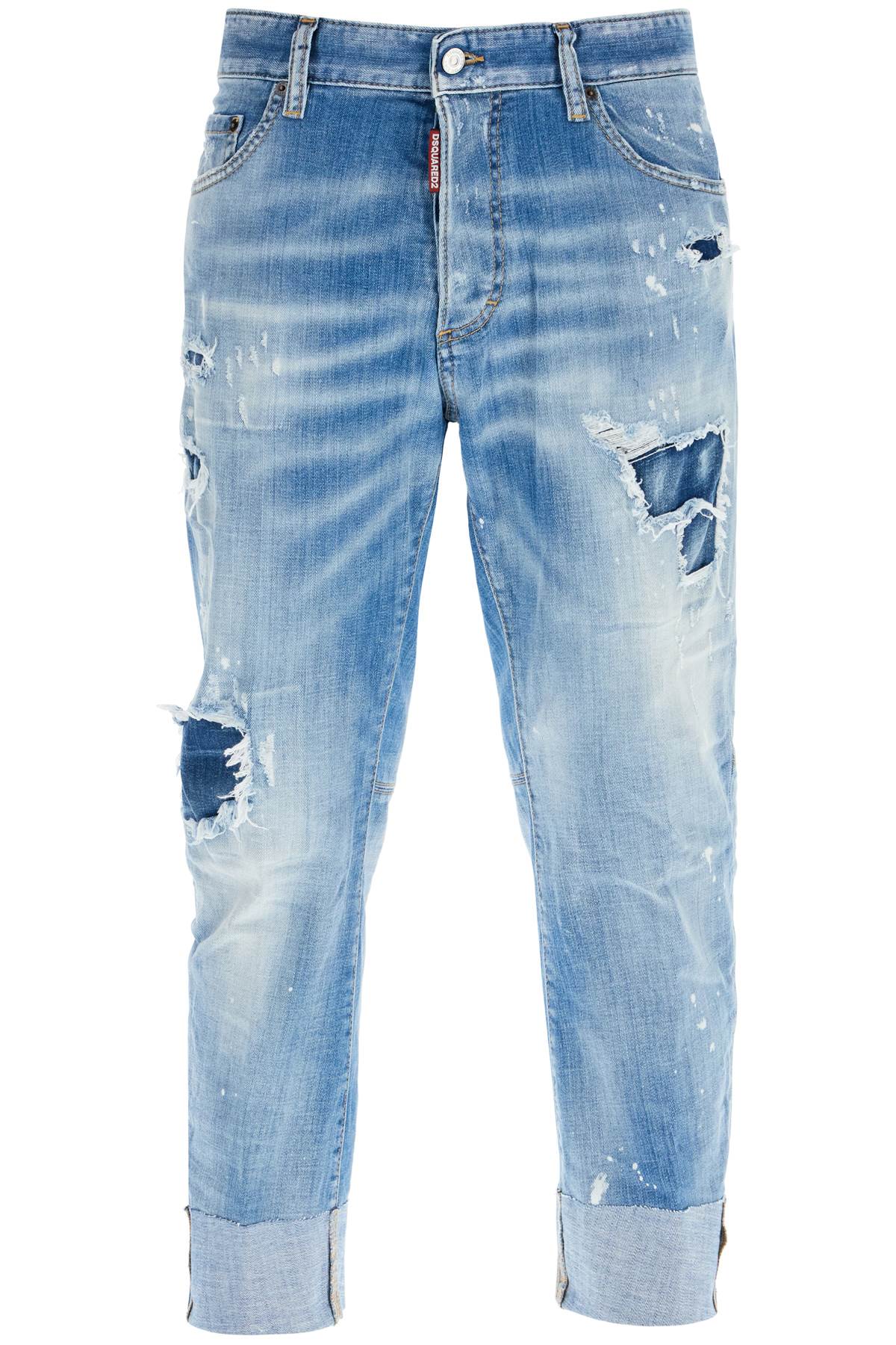 Dsquared2 Cropped Sailor Jeans: Slim Fit, Destroyed Detail image 0