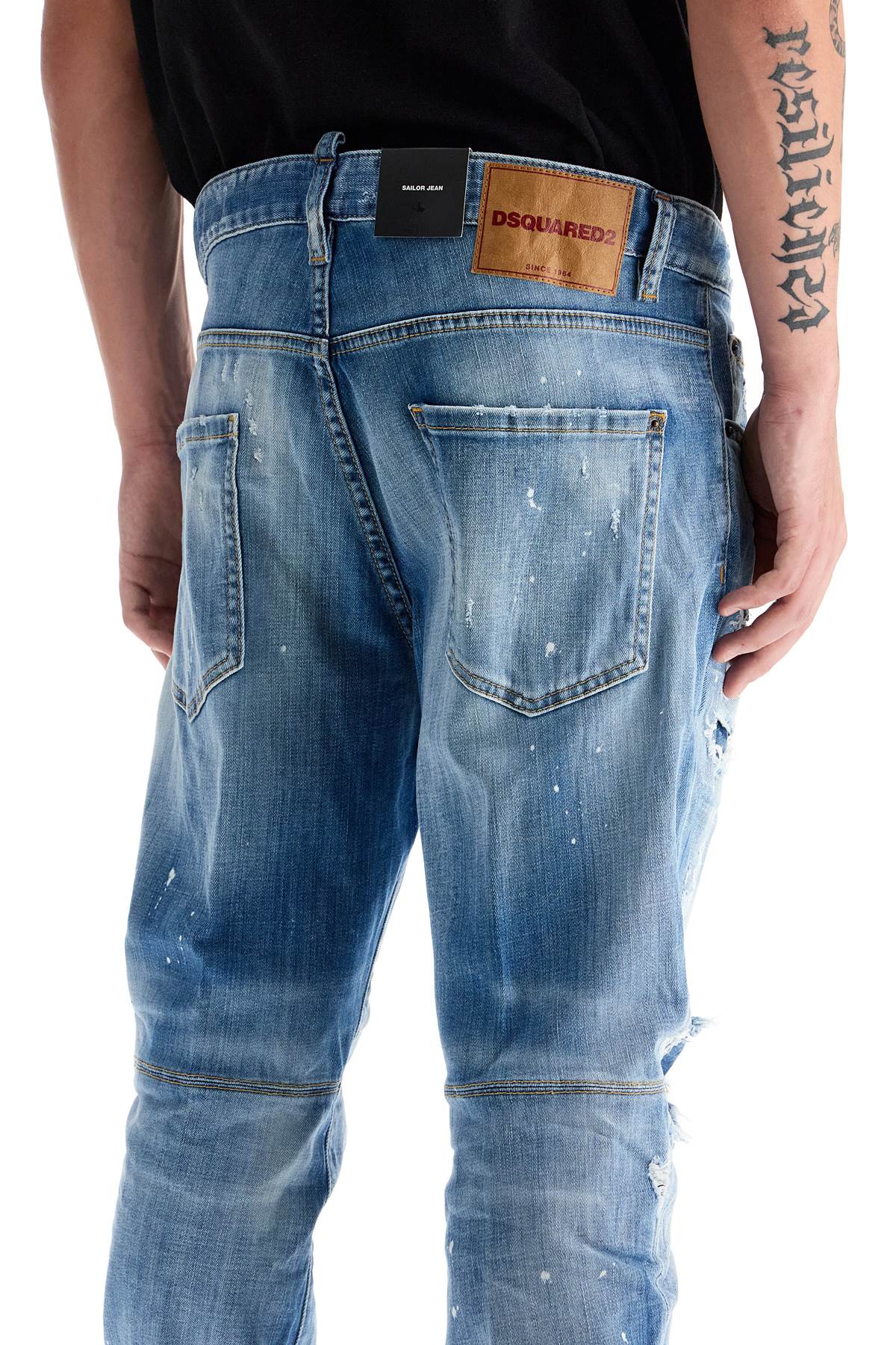 Dsquared2 Cropped Sailor Jeans: Slim Fit, Destroyed Detail image 3