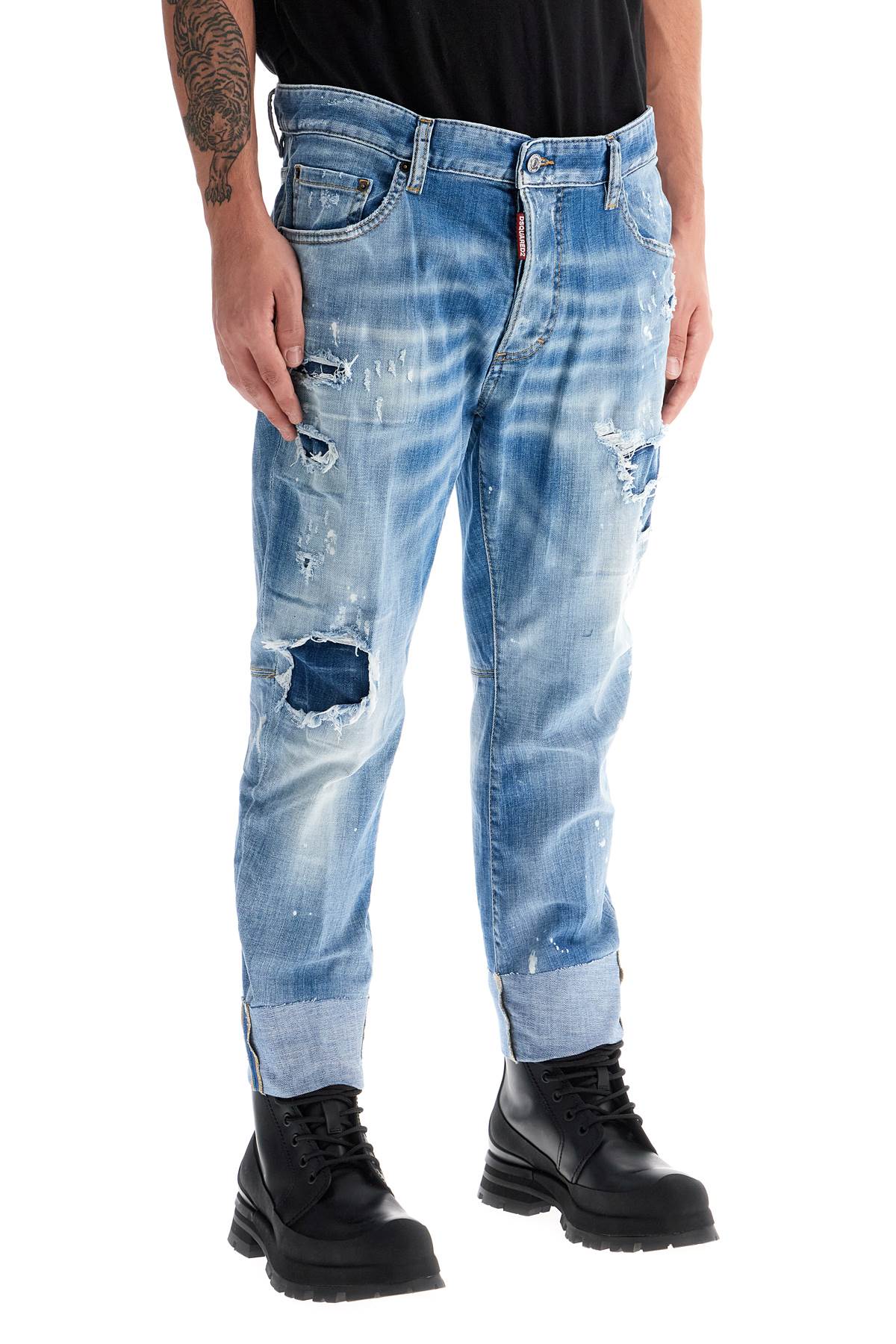 Dsquared2 Cropped Sailor Jeans: Slim Fit, Destroyed Detail image 1