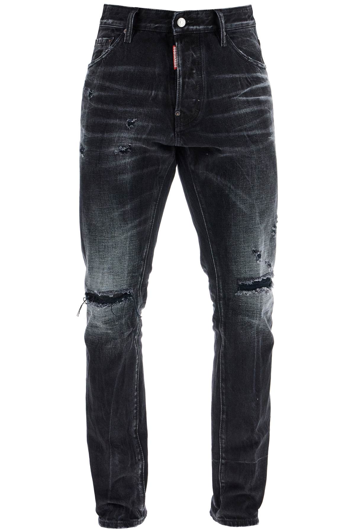 Dsquared2 jeans in cotone nero con effetto vintage image 0