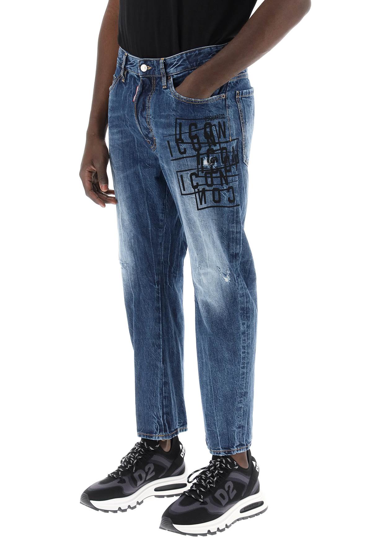 Dsquared2 "dark wash icon stamps bro jeans in image 3