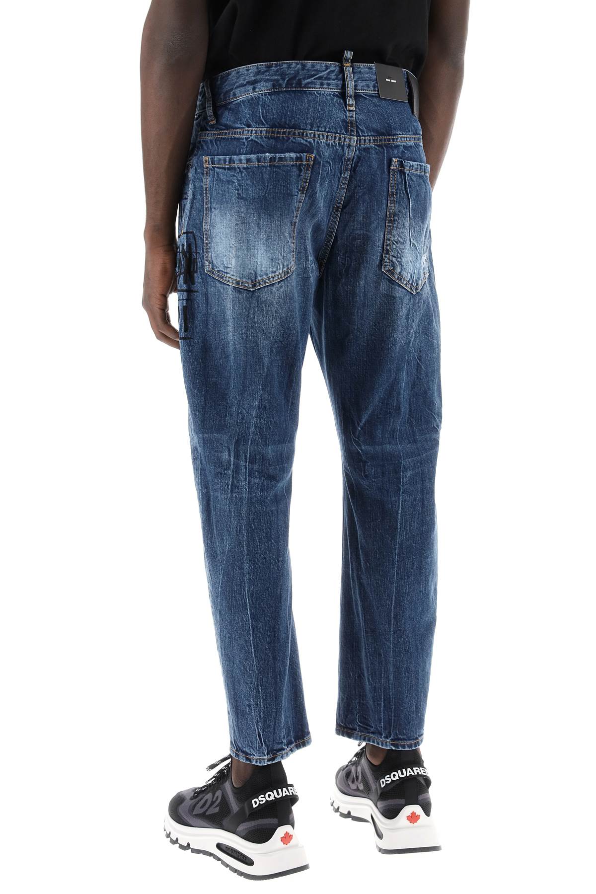 Dsquared2 "dark wash icon stamps bro jeans in image 2