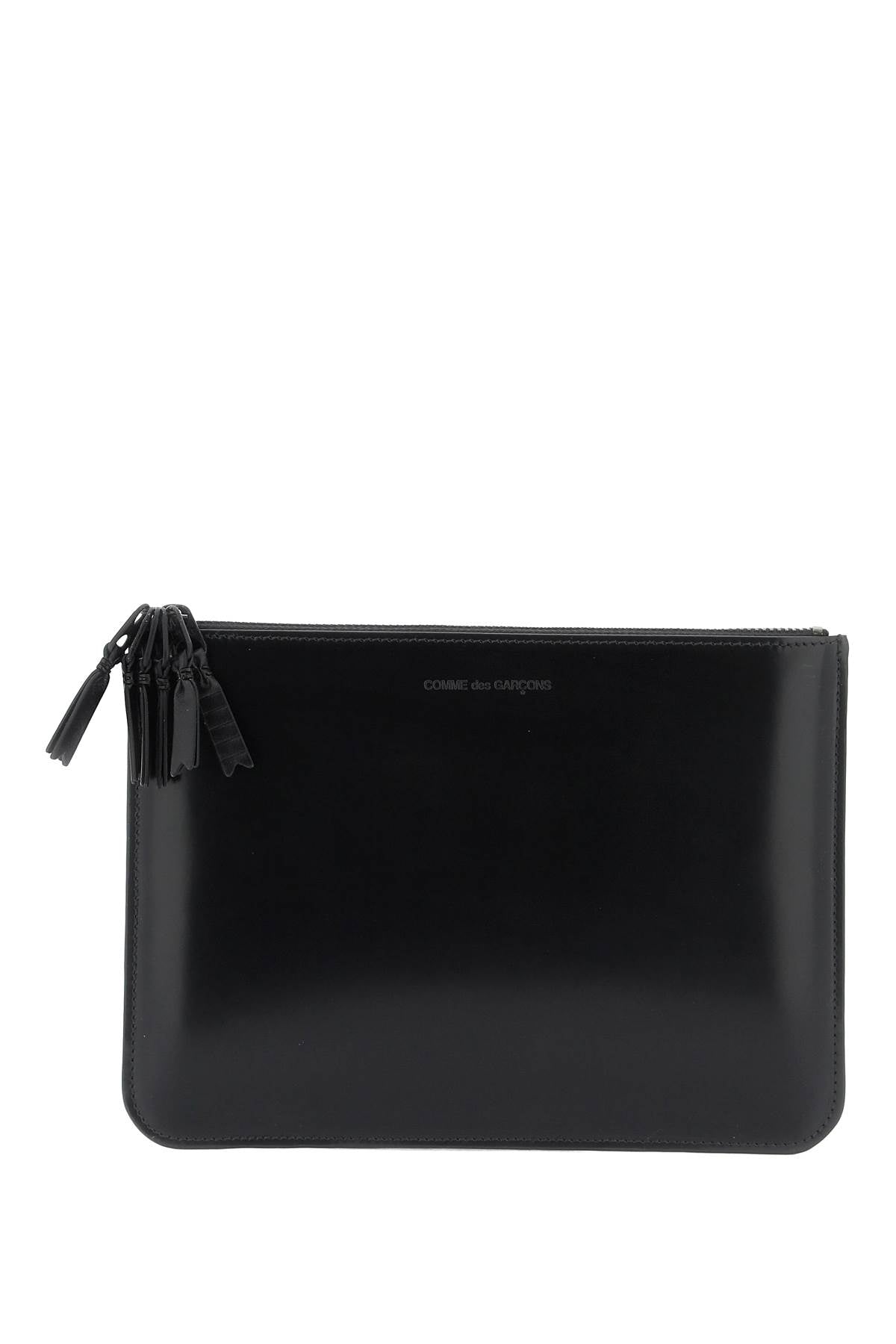 Comme Des Garcons Wallet brushed leather multi-zip pouch with image 0