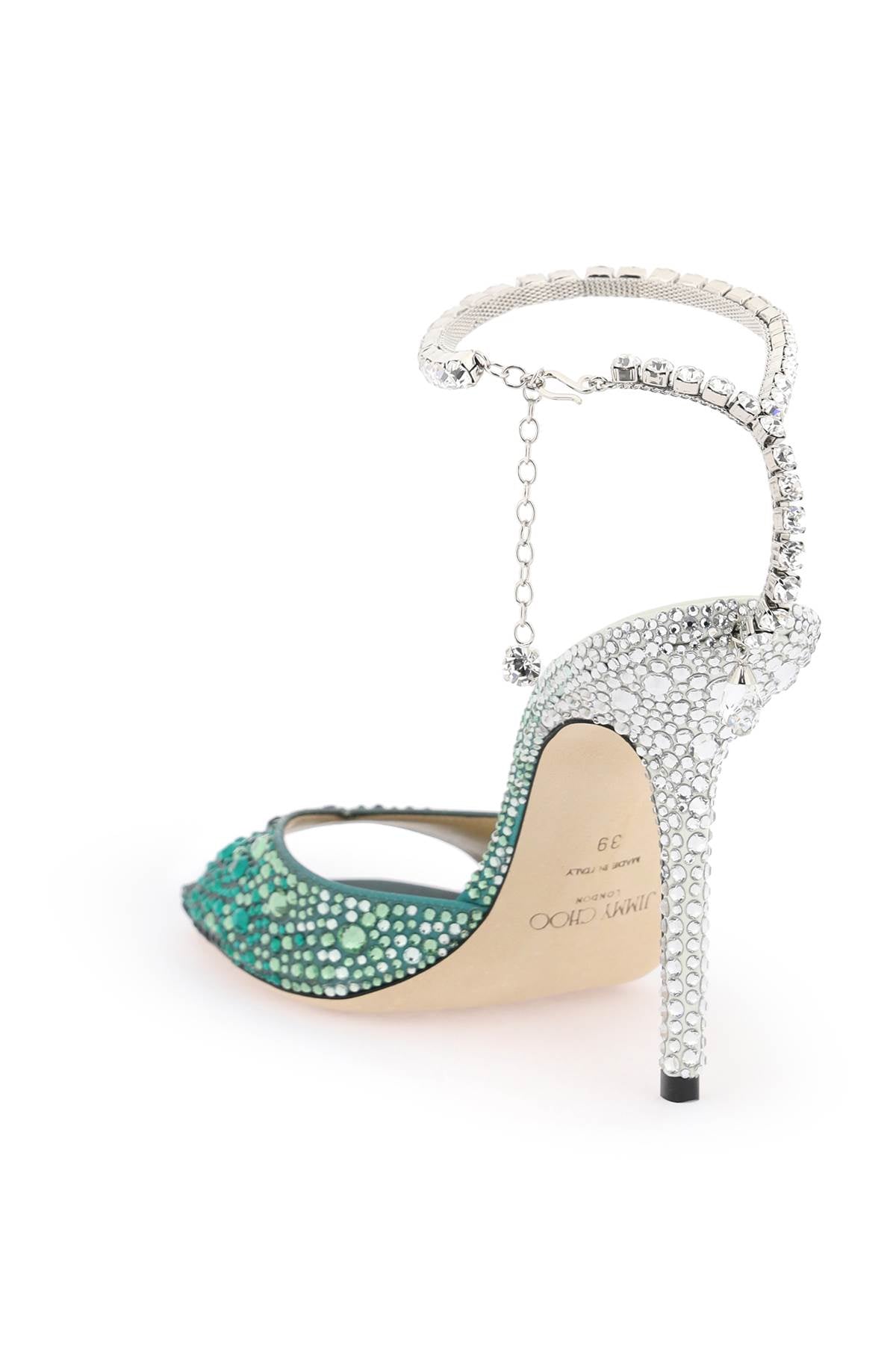 Jimmy Choo Saeda 100 Crystal-Embellished Satin Sandals image 2