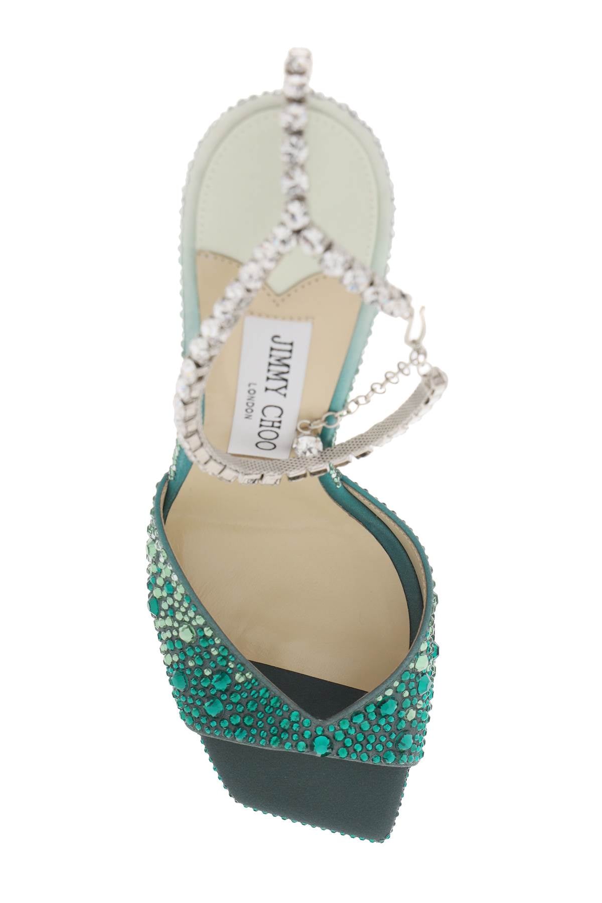 Jimmy Choo Saeda 100 Crystal-Embellished Satin Sandals image 1