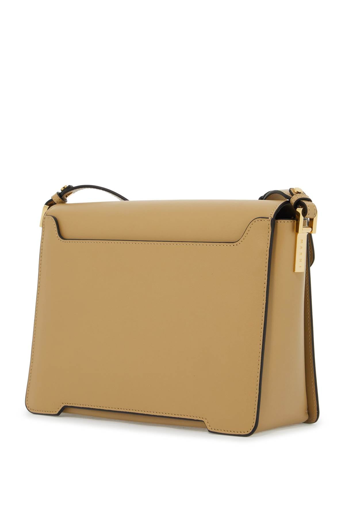 Marni Medium Trunkaroo Leather Shoulder Bag with Golden Metal Accents image 1